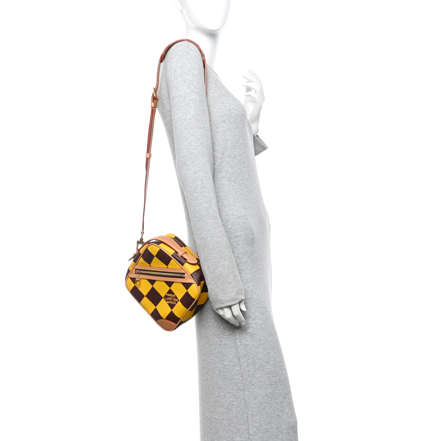 Damier Pop Chess Messenger Jaune Mat