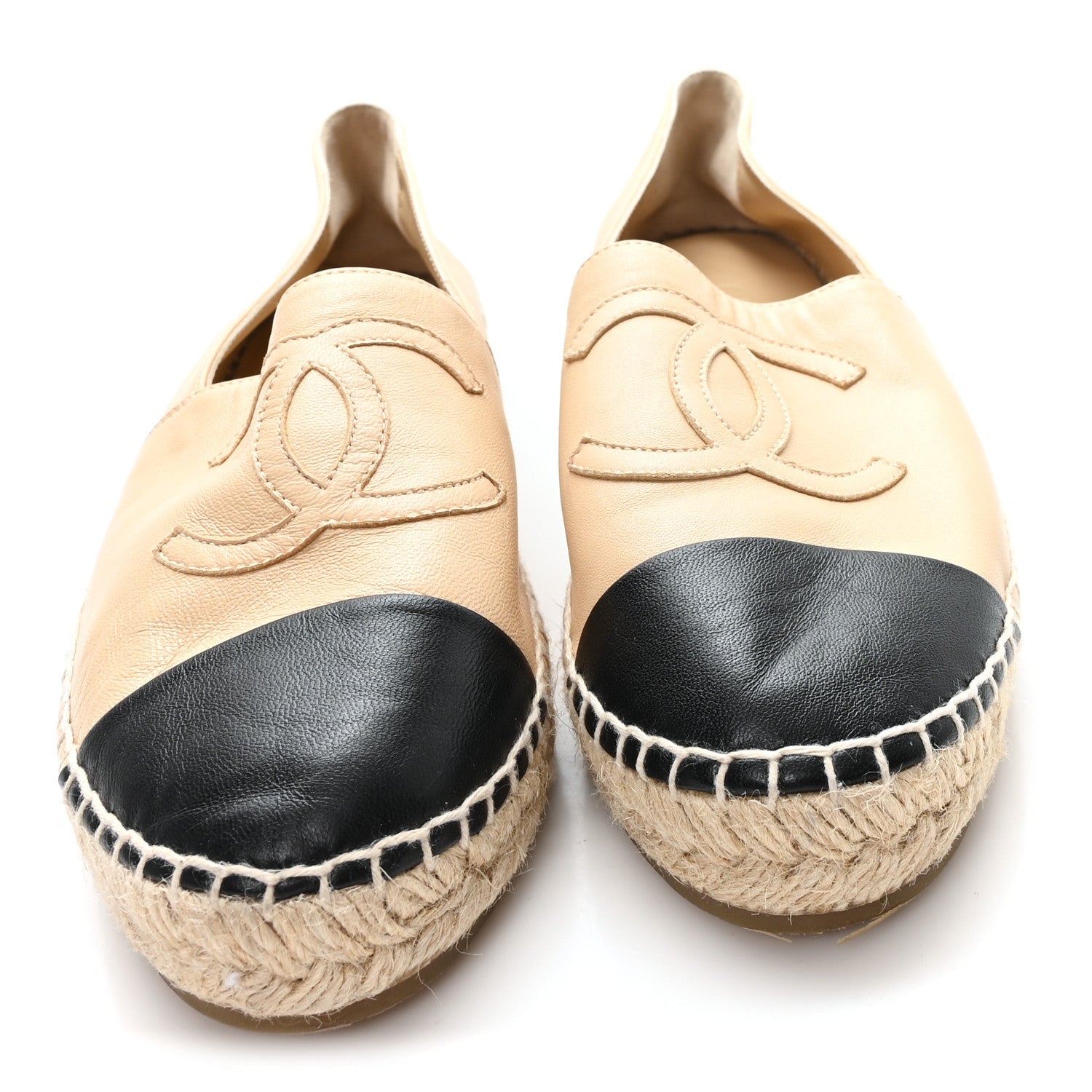 Lambskin CC Espadrilles 39 Beige Black