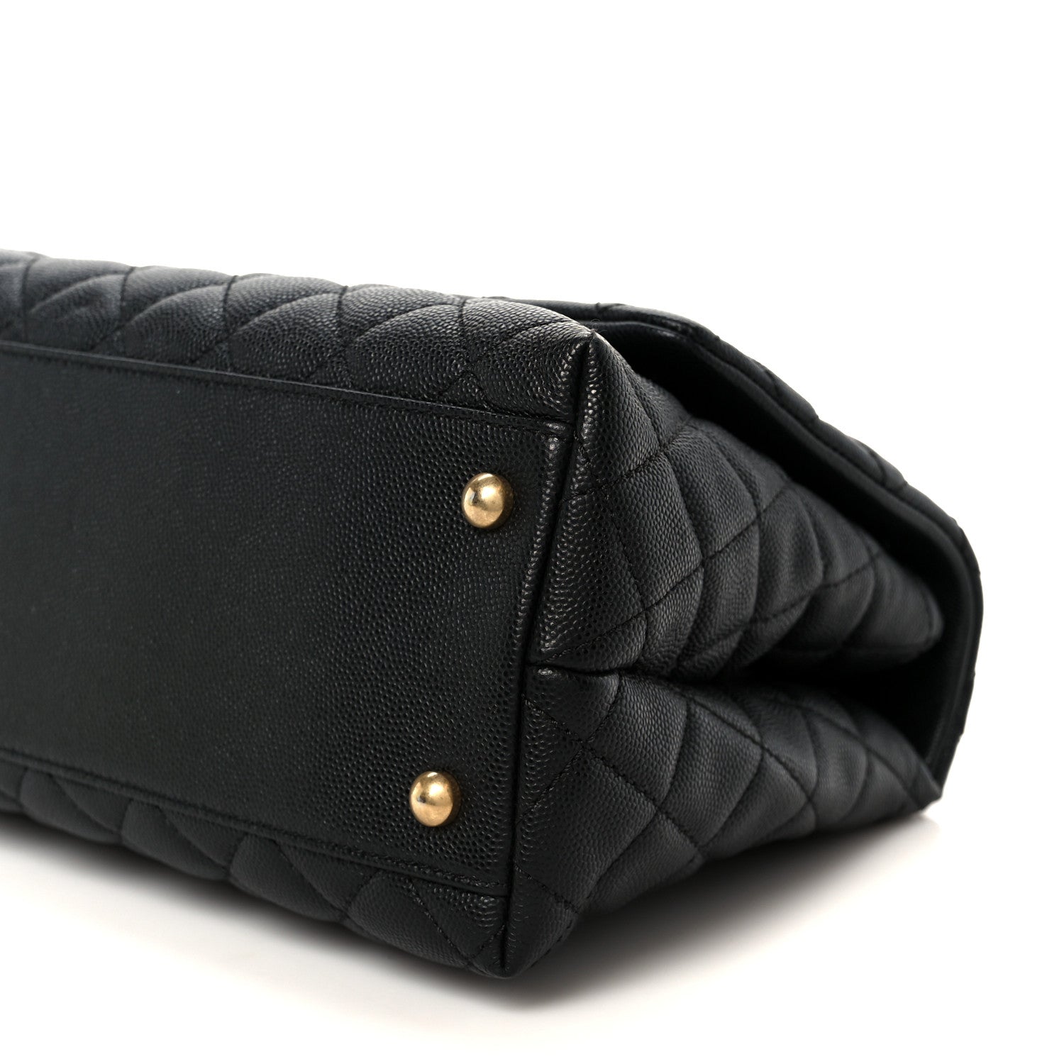 Caviar Quilted Small Coco Handle Flap Black