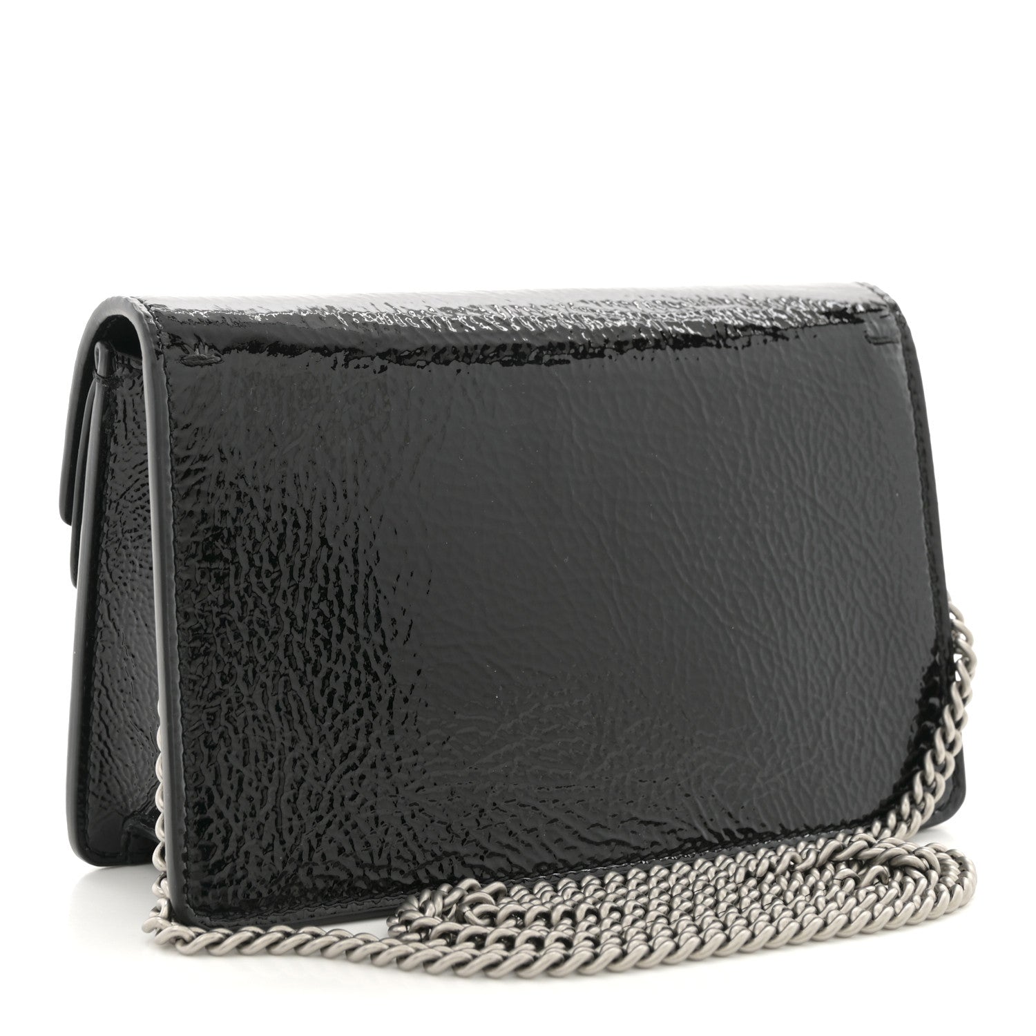 Crinkled Patent Mini Dionysus Shoulder Bag Black