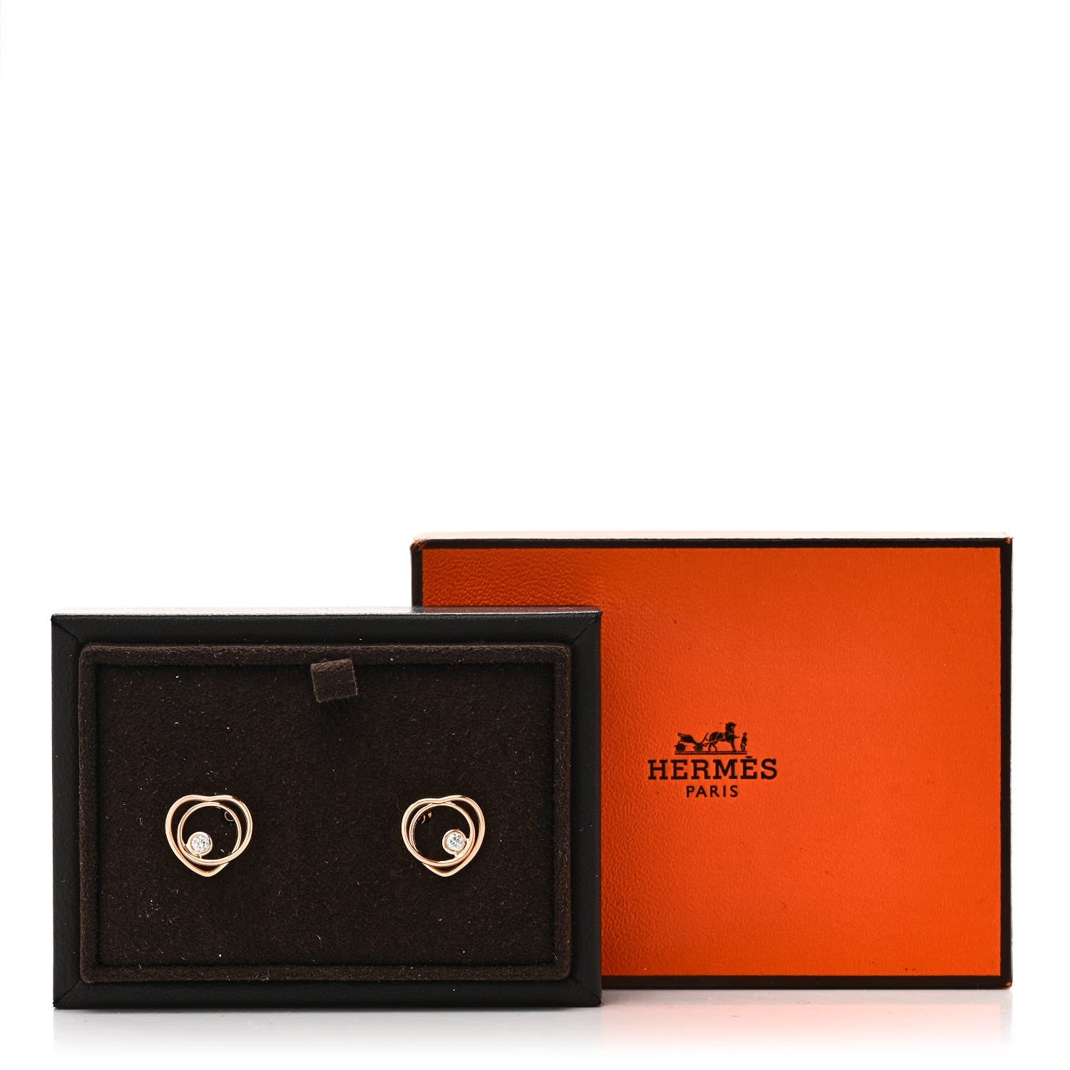 18K Rose Gold Diamond TPM Vertige Coeur Earrings
