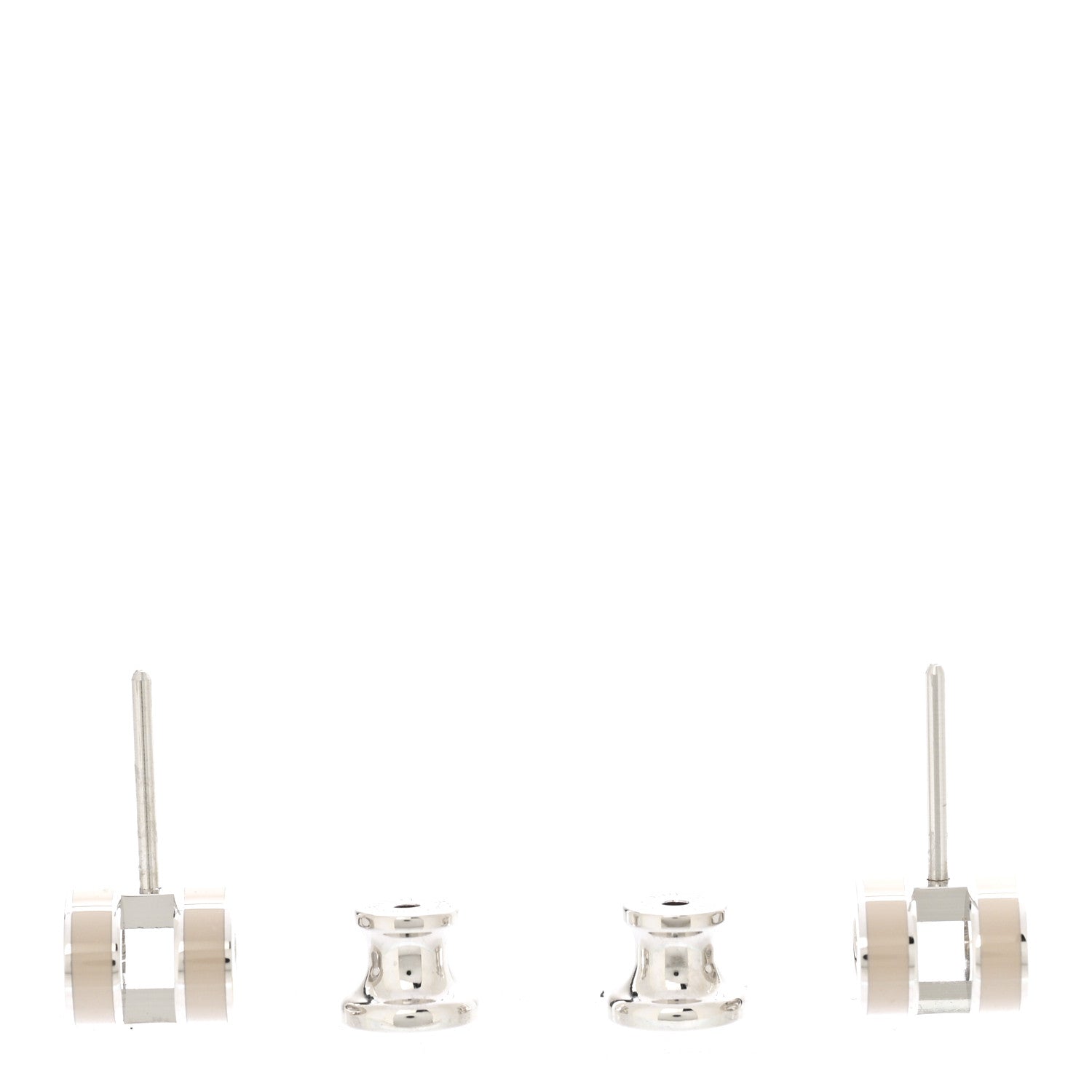 Palladium Lacquered Mini Pop H Earrings Marron Glace