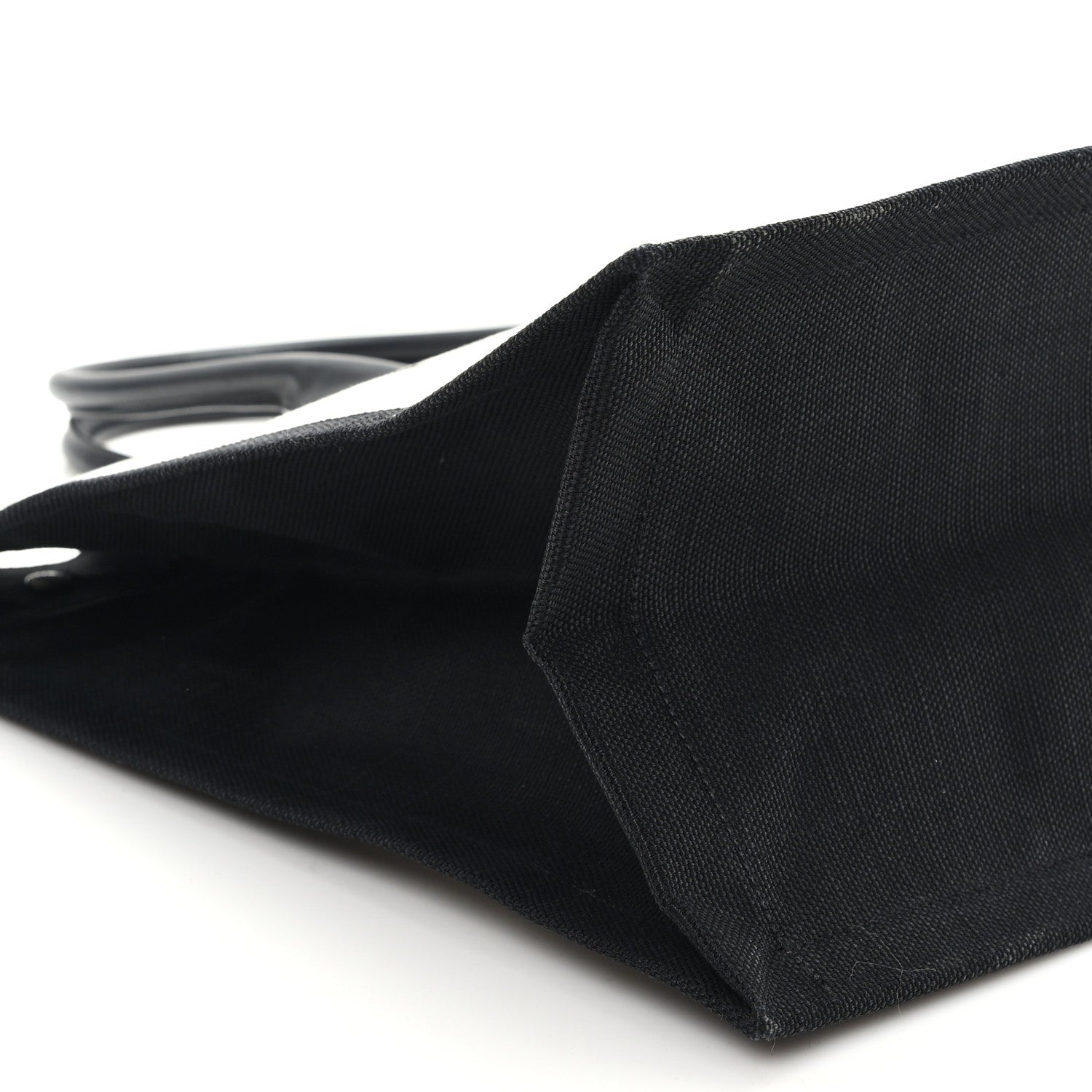 Linen Calfskin Rive Gauche Tote White Black