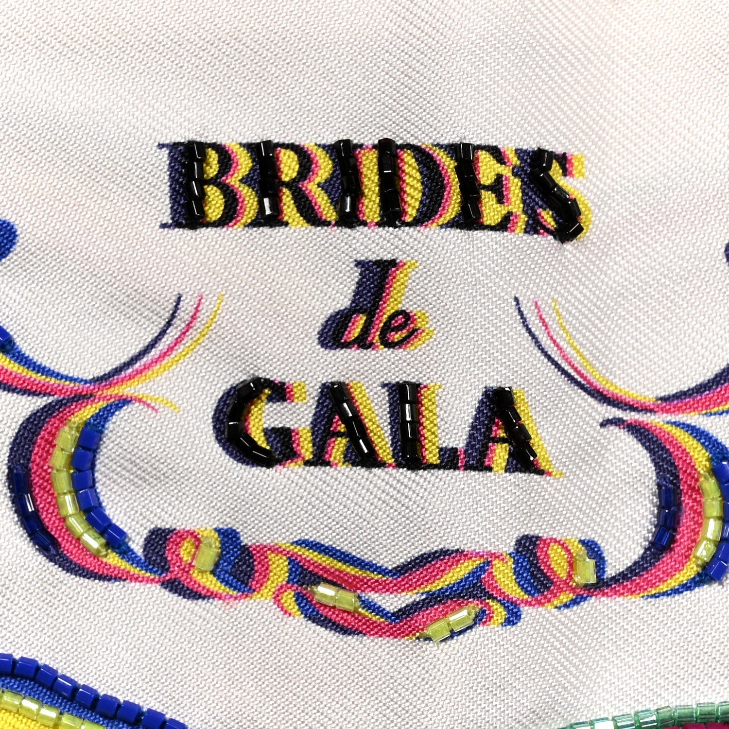 Silk Beaded Brides De Gala Shadow Twilly Black Jaune Multicolor