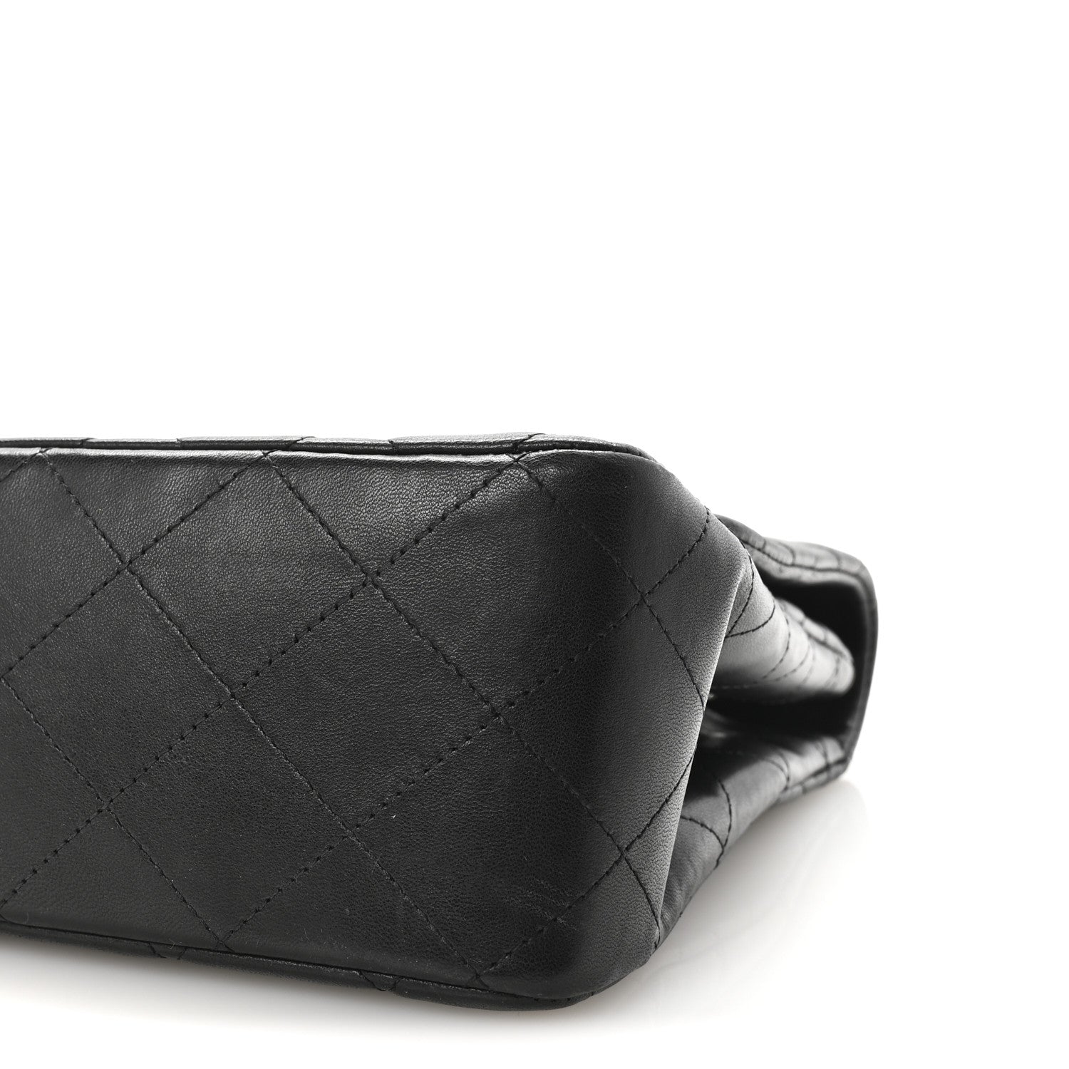 Lambskin Quilted Jumbo Single Flap Black