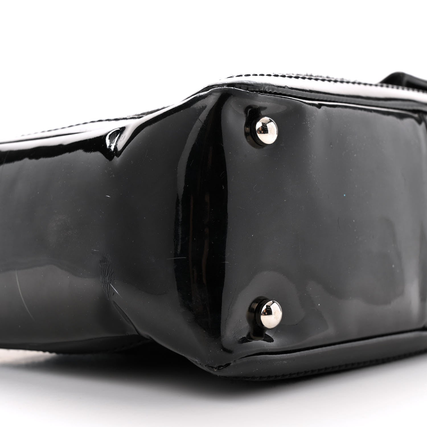 Patent Pony Hair Small Pocket Tote Black