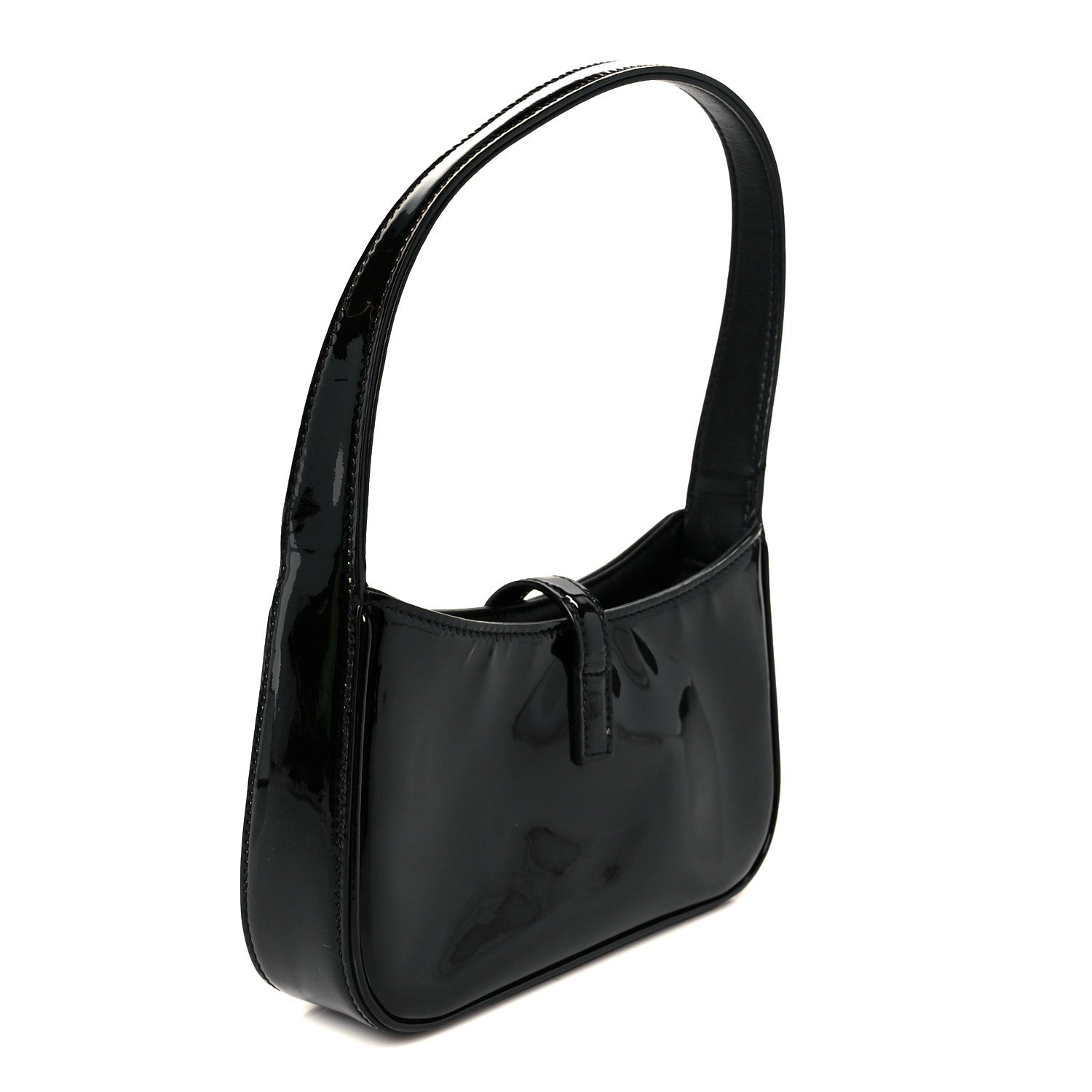 Patent Calfskin Le 5 A 7 Mini Hobo Black