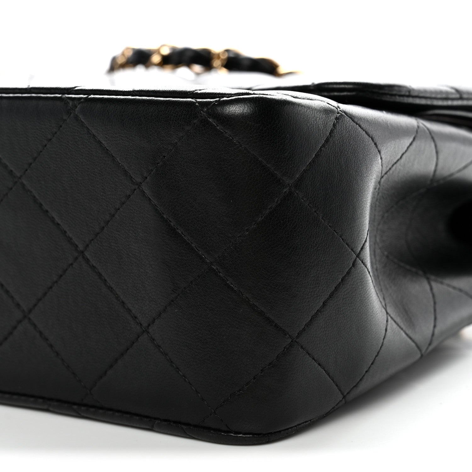 Lambskin Quilted Jumbo Double Flap Black