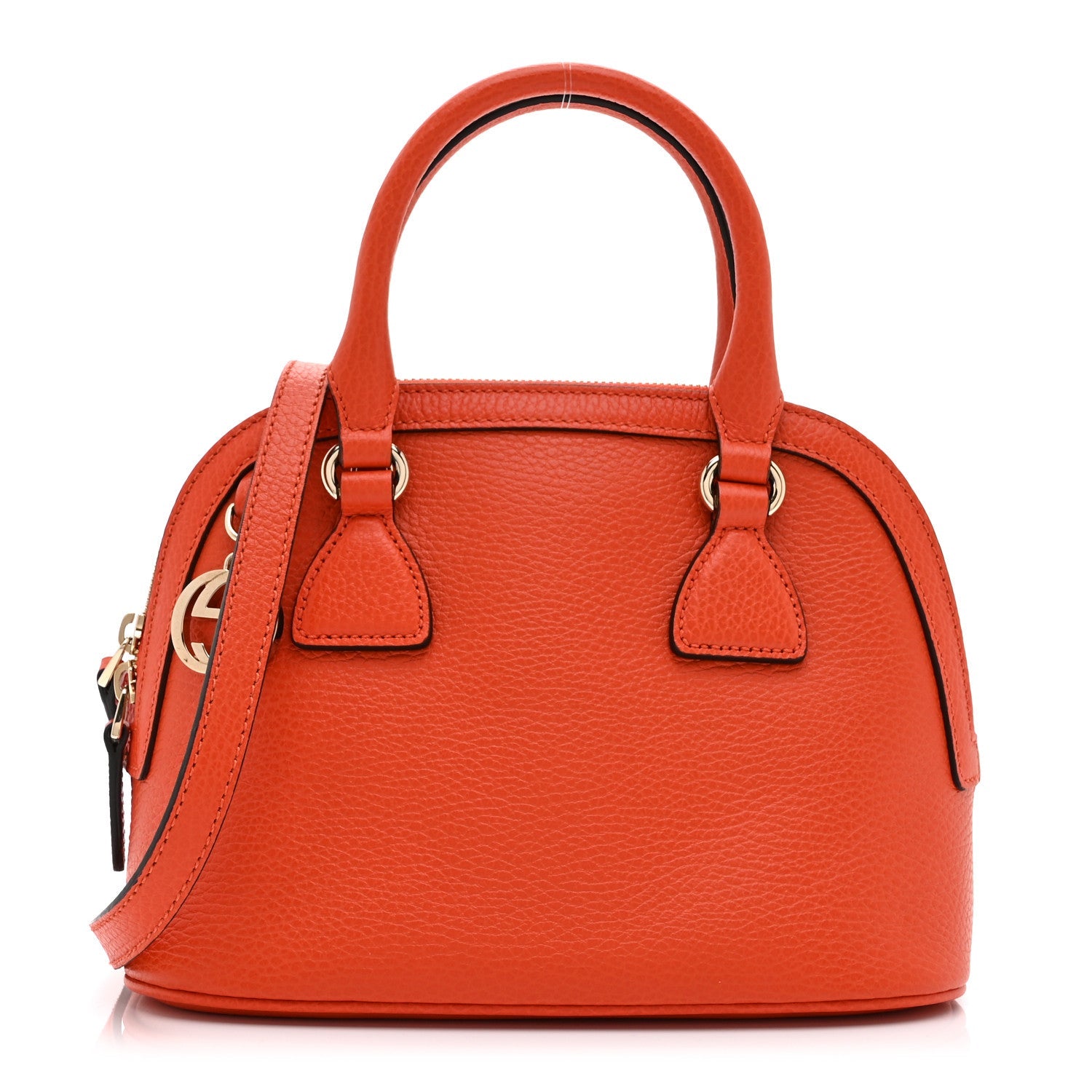 Dollar Calfskin Small GG Charm Dome Bag Orange