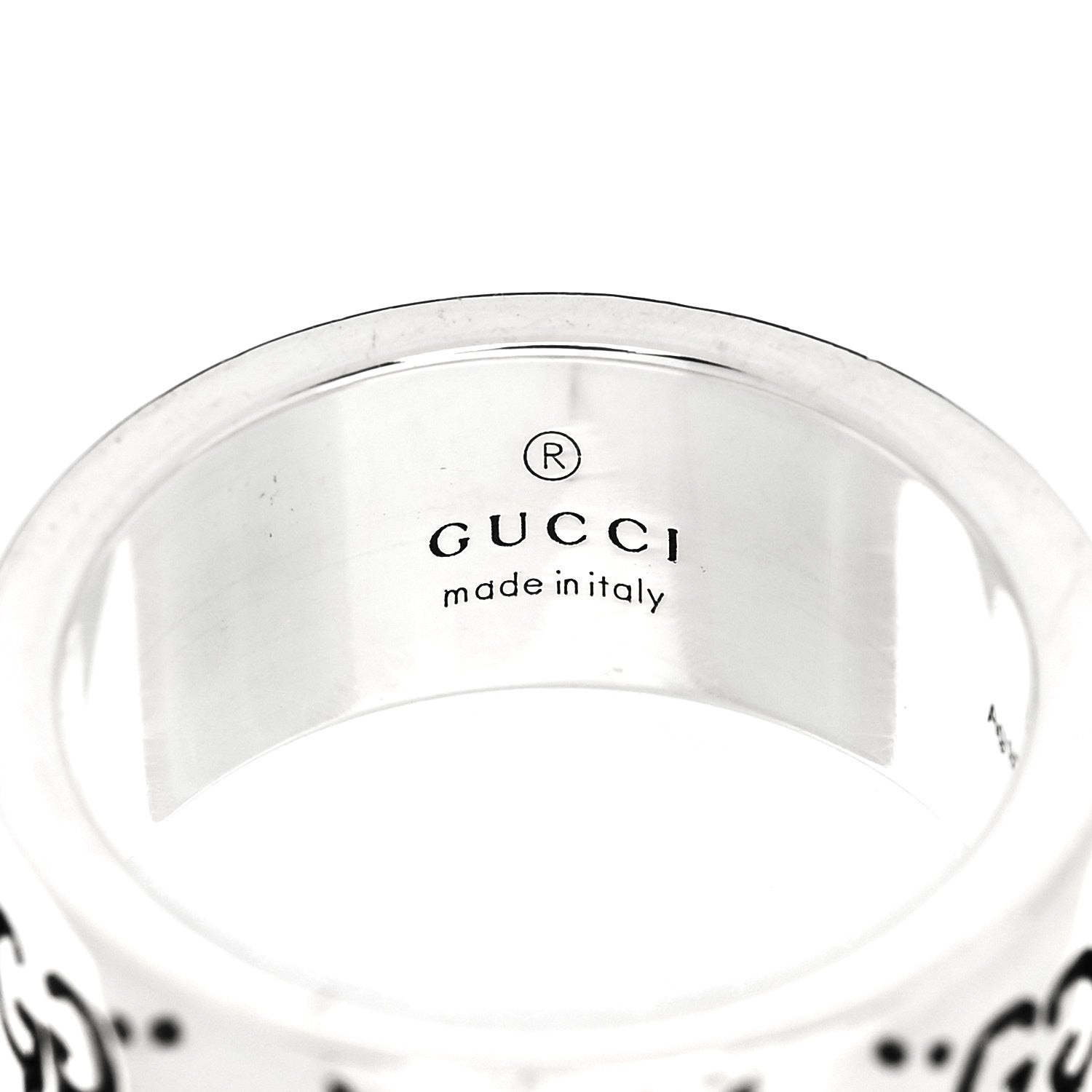 Sterling Silver GucciGhost Hamlet Skull Band Ring 53 6.5
