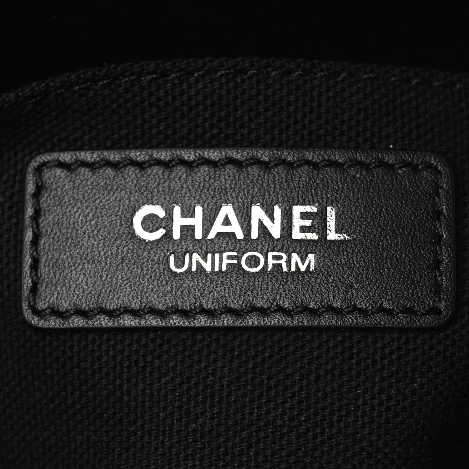 Calfskin Quilted CC Uniform Flap Belt Bag Black