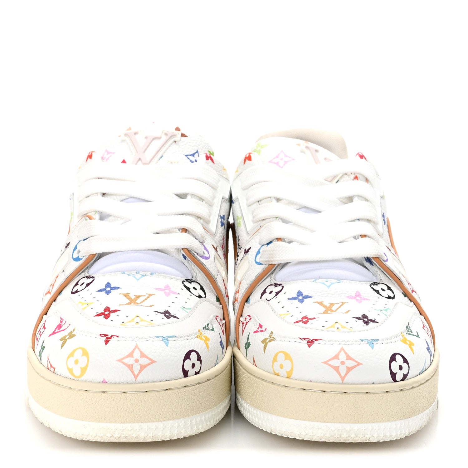 LV X TM Calfskin Monogram Multicolor Womens LV Trainer Sneakers 37.5 White