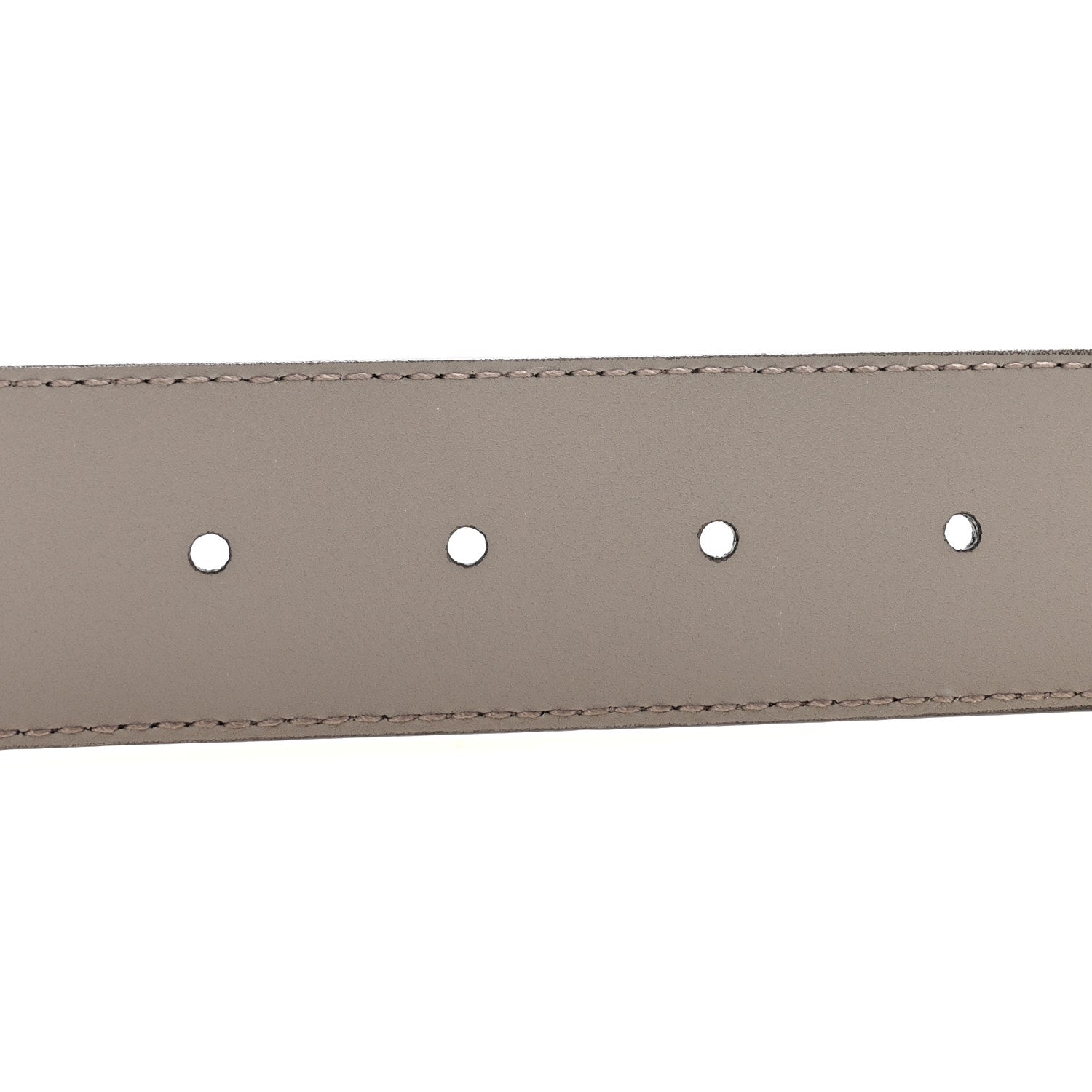 Moon Calfskin Interlocking G 37mm Belt 80 32 Storm Grey