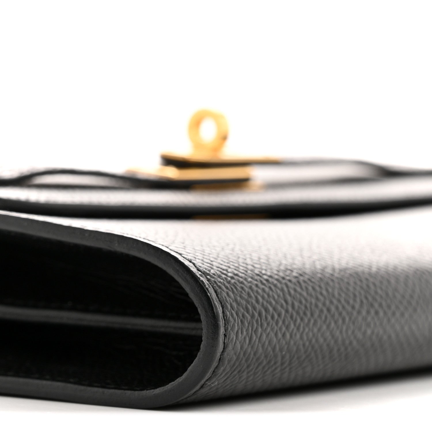 Epsom Shiny Alligator Touch Kelly Wallet To Go Black