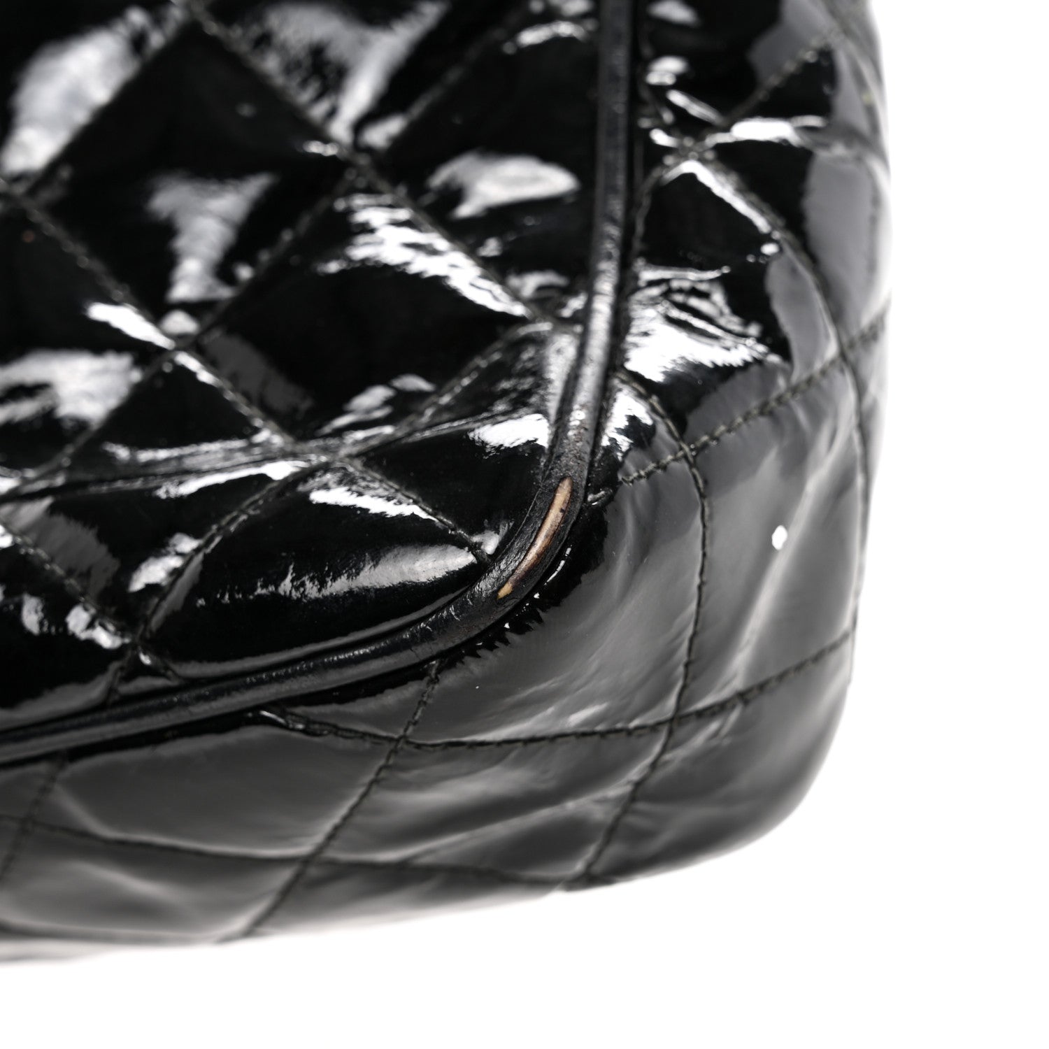 Patent Quilted Tassel Camera Case Black