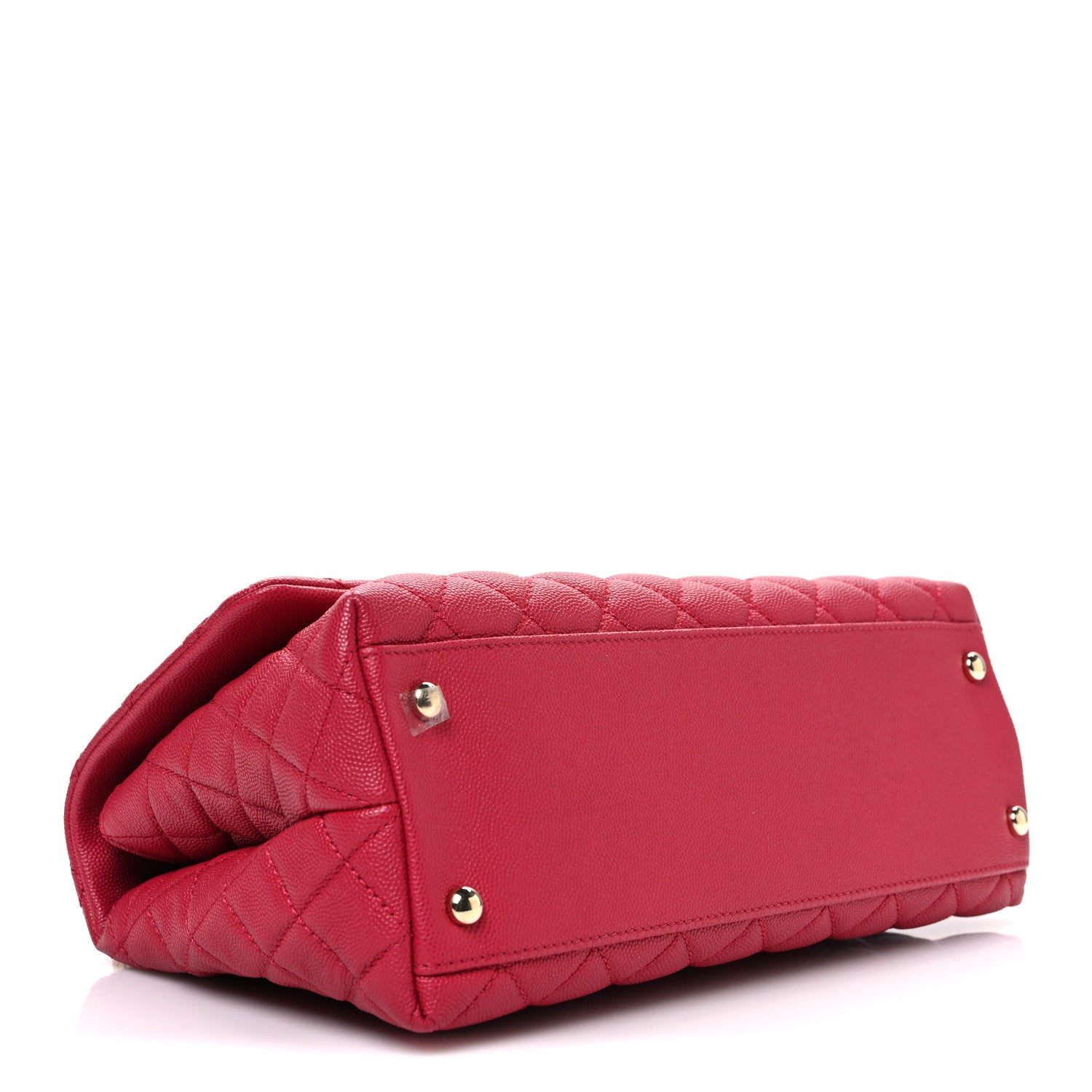 Caviar Quilted Small Coco Handle Flap Dark Pink
