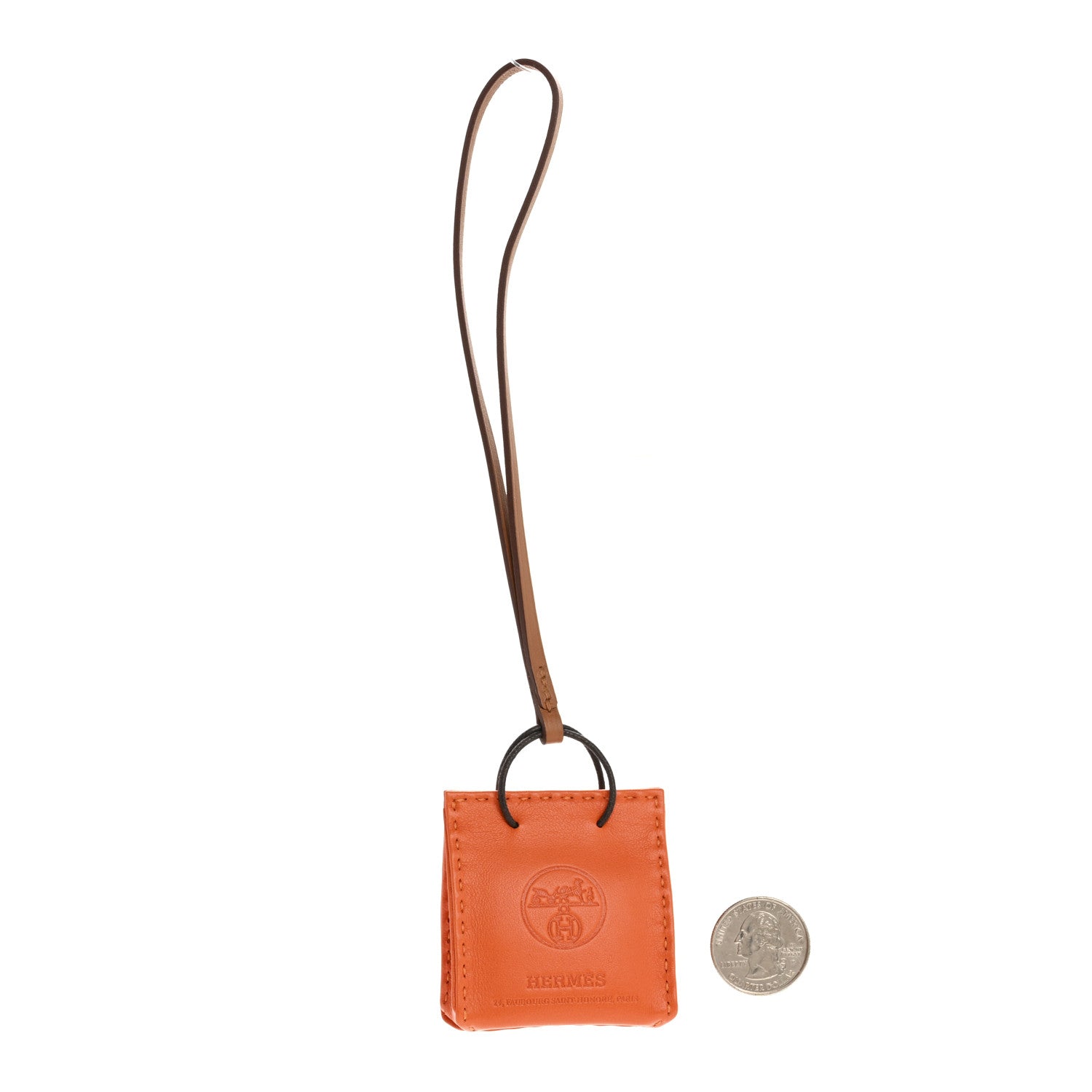 Milo Lambskin Swift Shopping Bag Charm Feu Gold