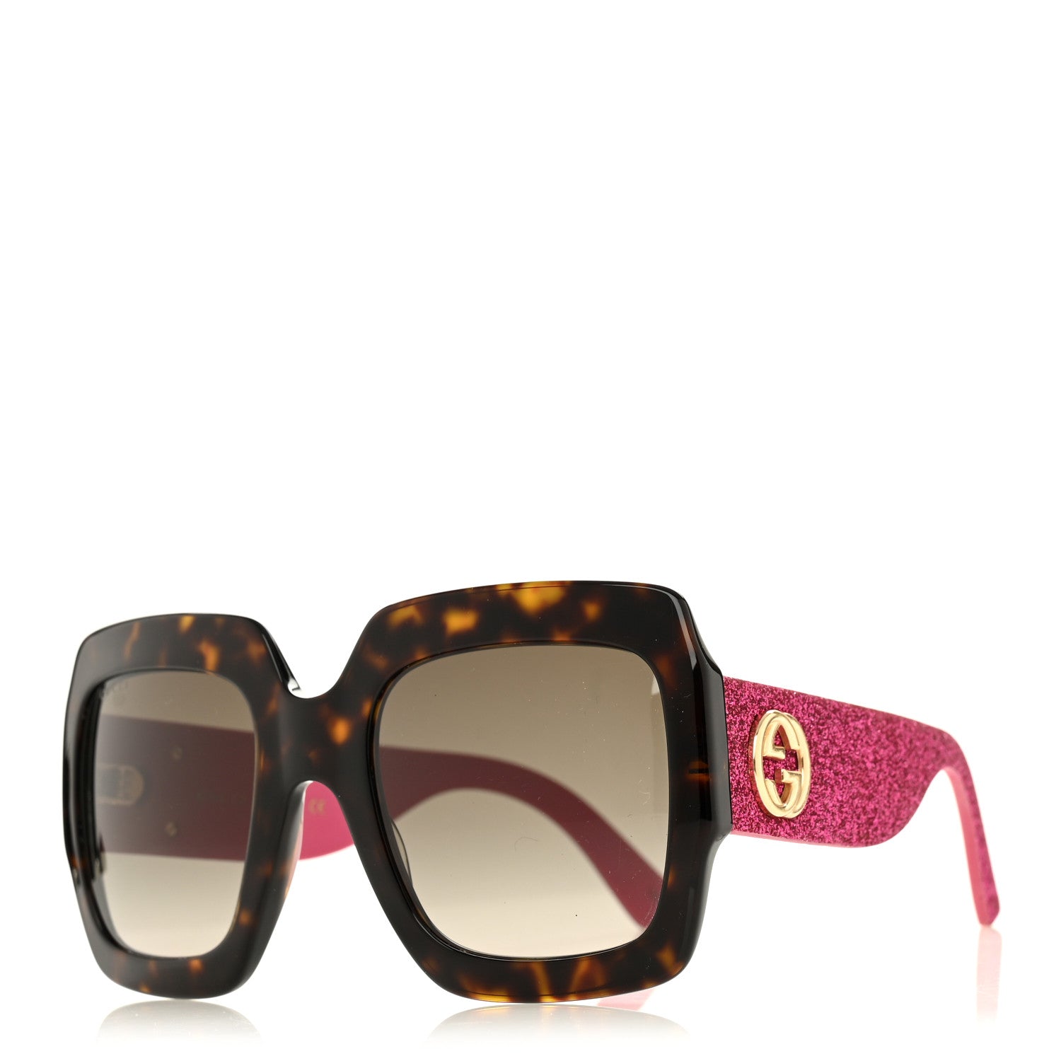 Square Frame GG0102S Sunglasses Glitter Pink Multi