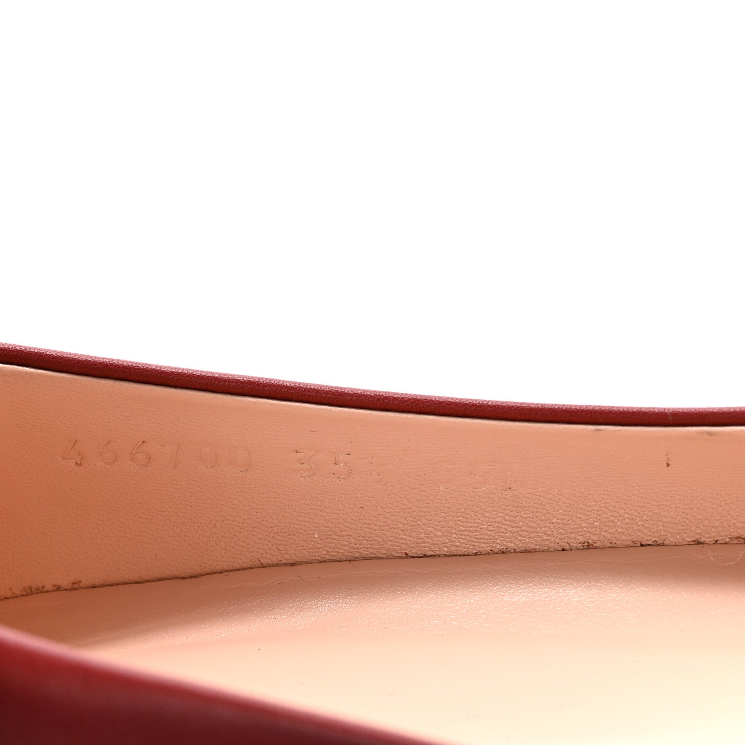 Calfskin Horsebit Ballerina Flats 35.5 Red