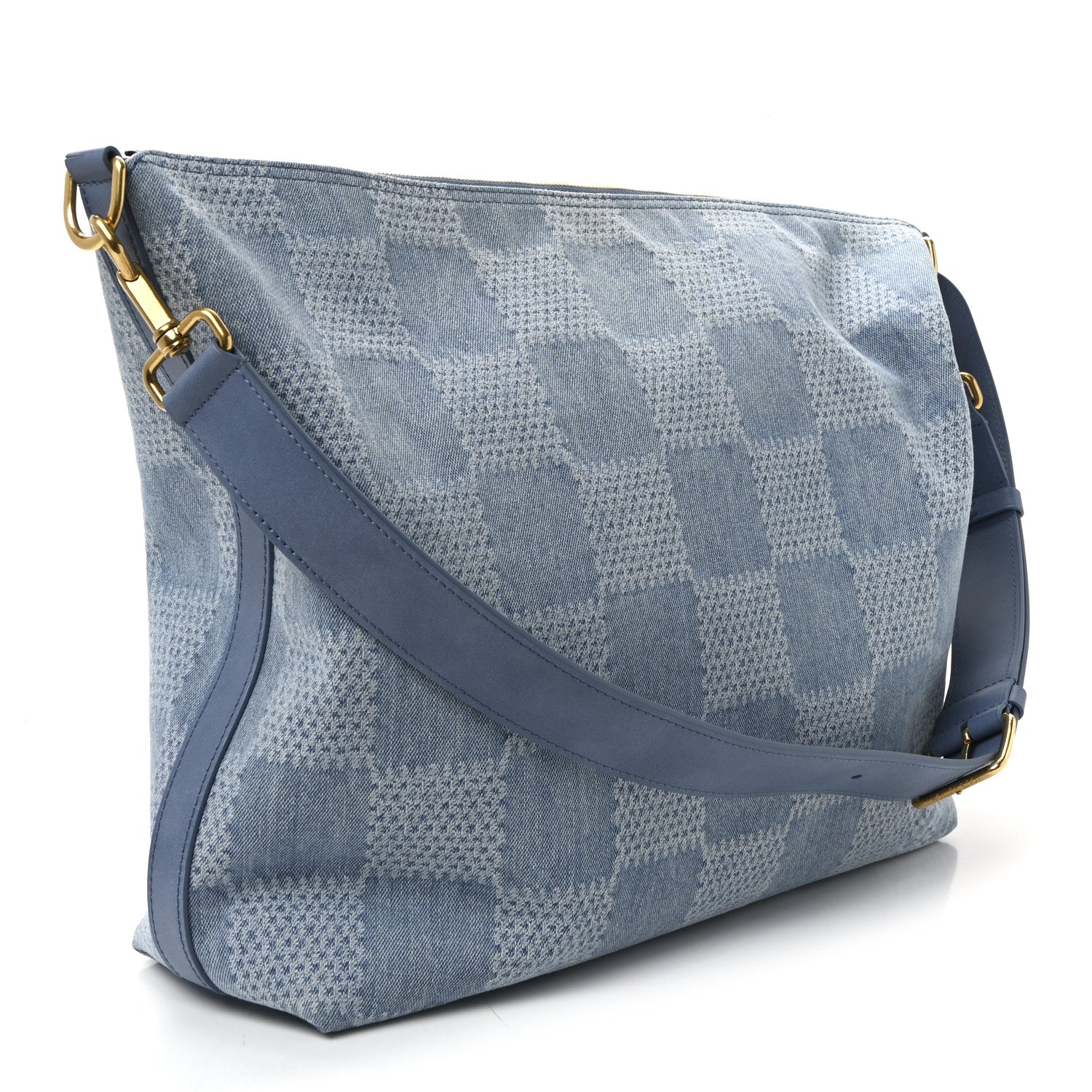 Damier Denim Vagabond Hobo Blue