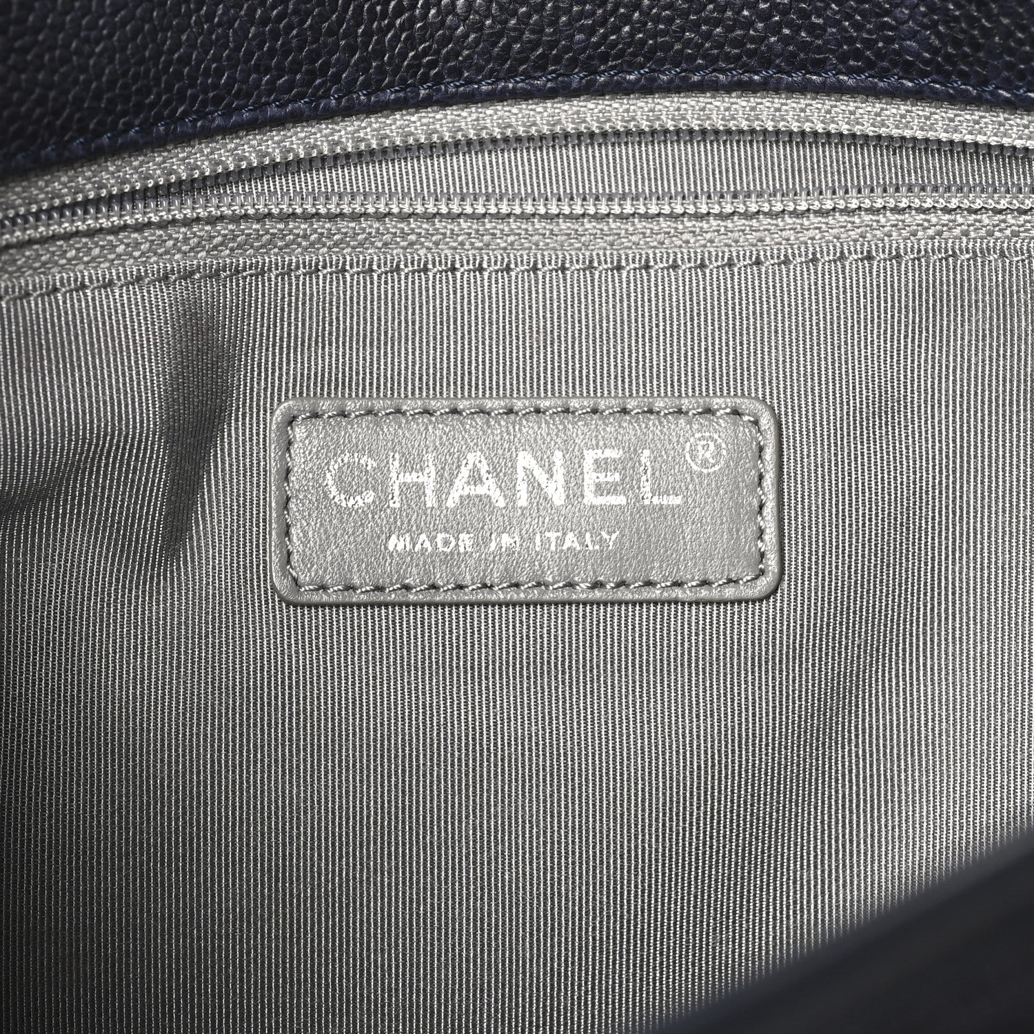 Caviar Quilted Medium French Riviera Flap Dark Navy Blue