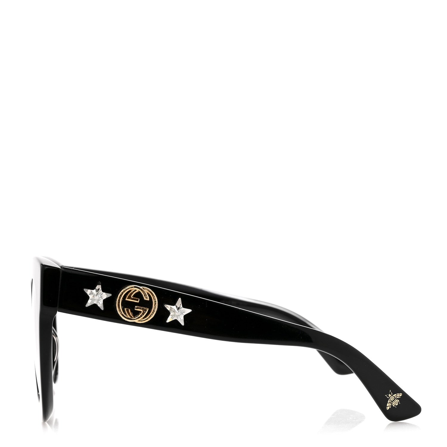 Acetate Crystal Star Round Frame Sunglasses GG0208S Black