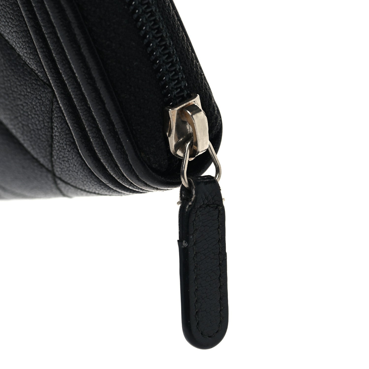 Caviar Quilted Boy Long Zip Around Wallet Black