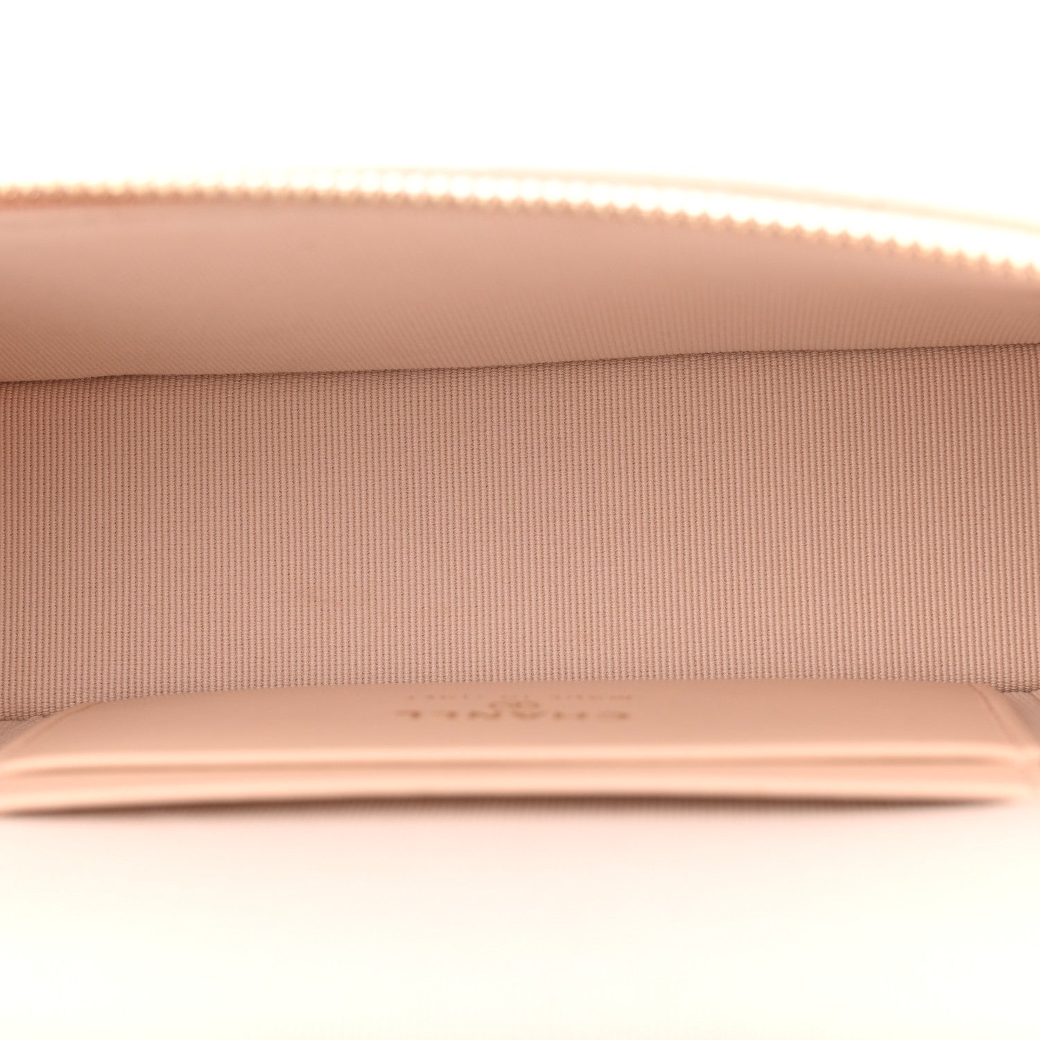 Caviar Quilted Top Handle Slim Vanity With Chain Beige