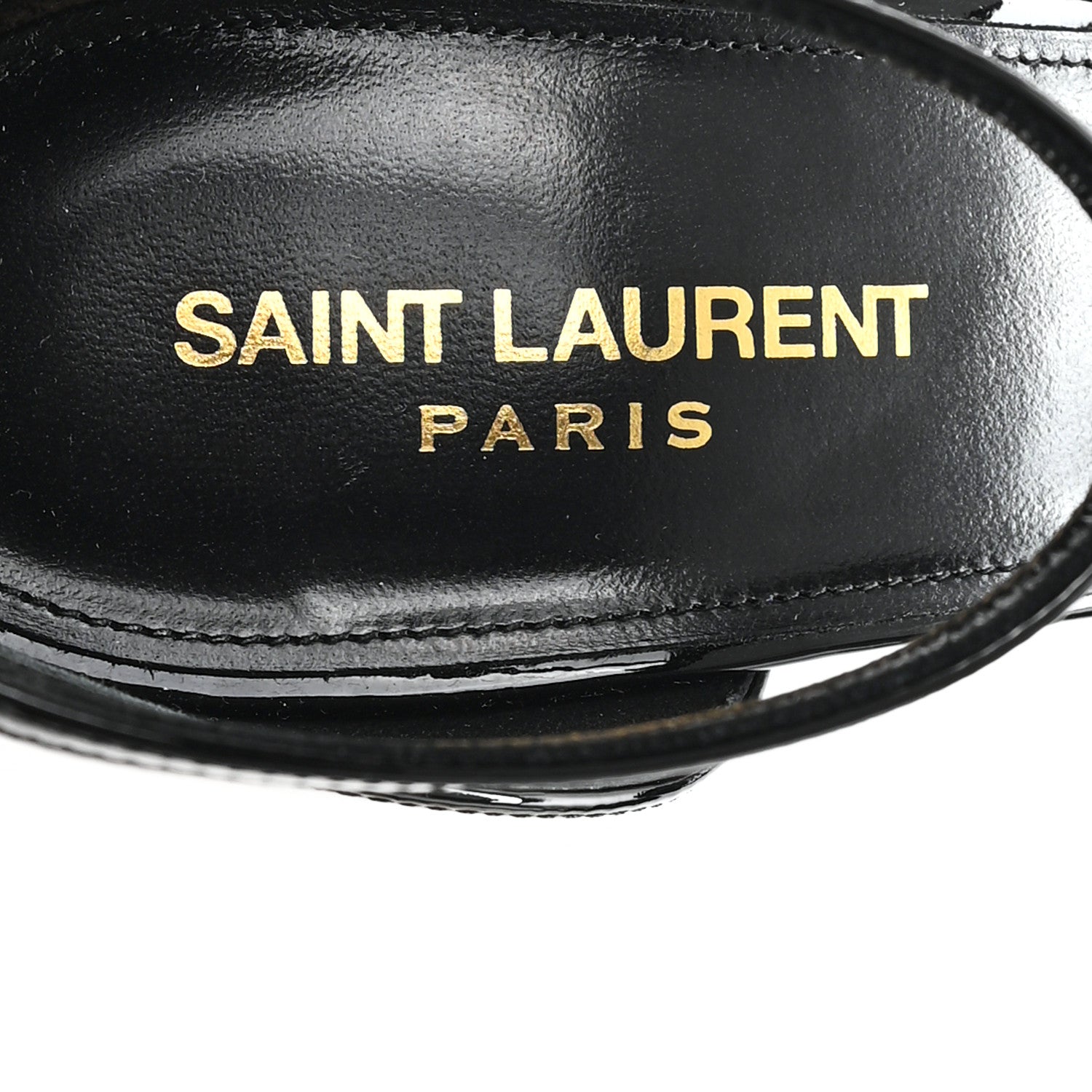 Patent Calfskin Opyum 110 Sandals 40.5 Black Gold