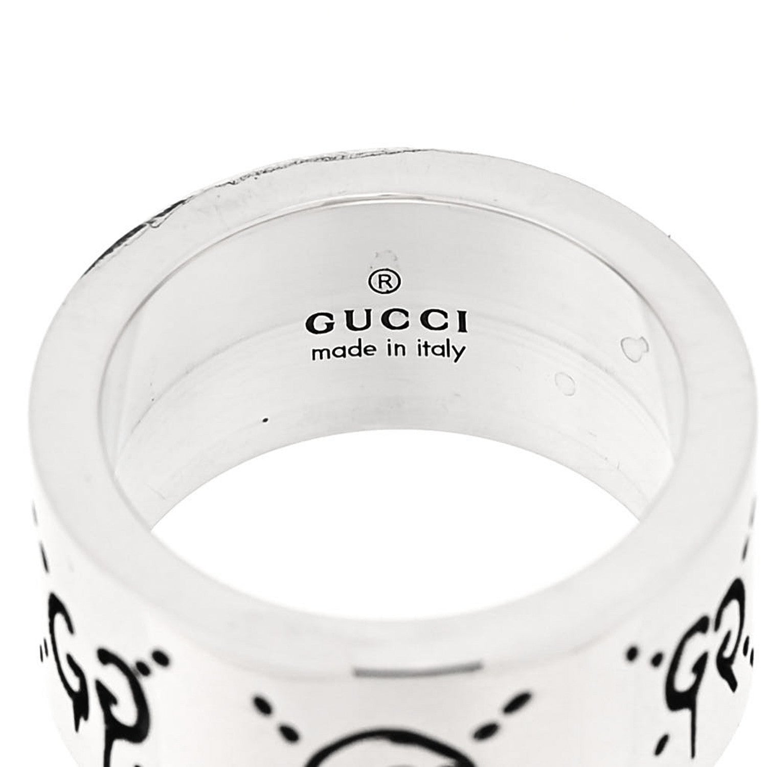 Sterling Silver GucciGhost Hamlet Skull Band Ring 47 4