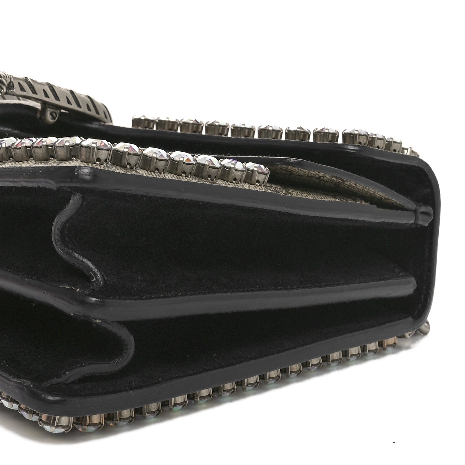 GG Supreme Monogram Crystal Small Dionysus Shoulder Bag Black