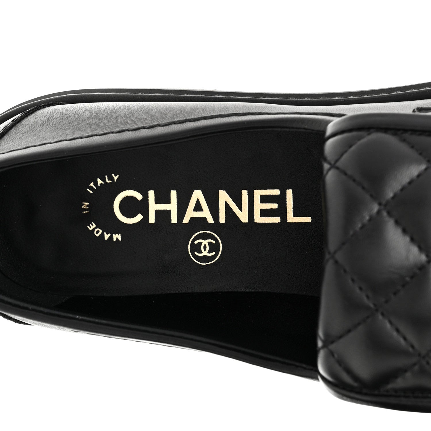 Lambskin Quilted CC Turnlock Loafers 36 Black