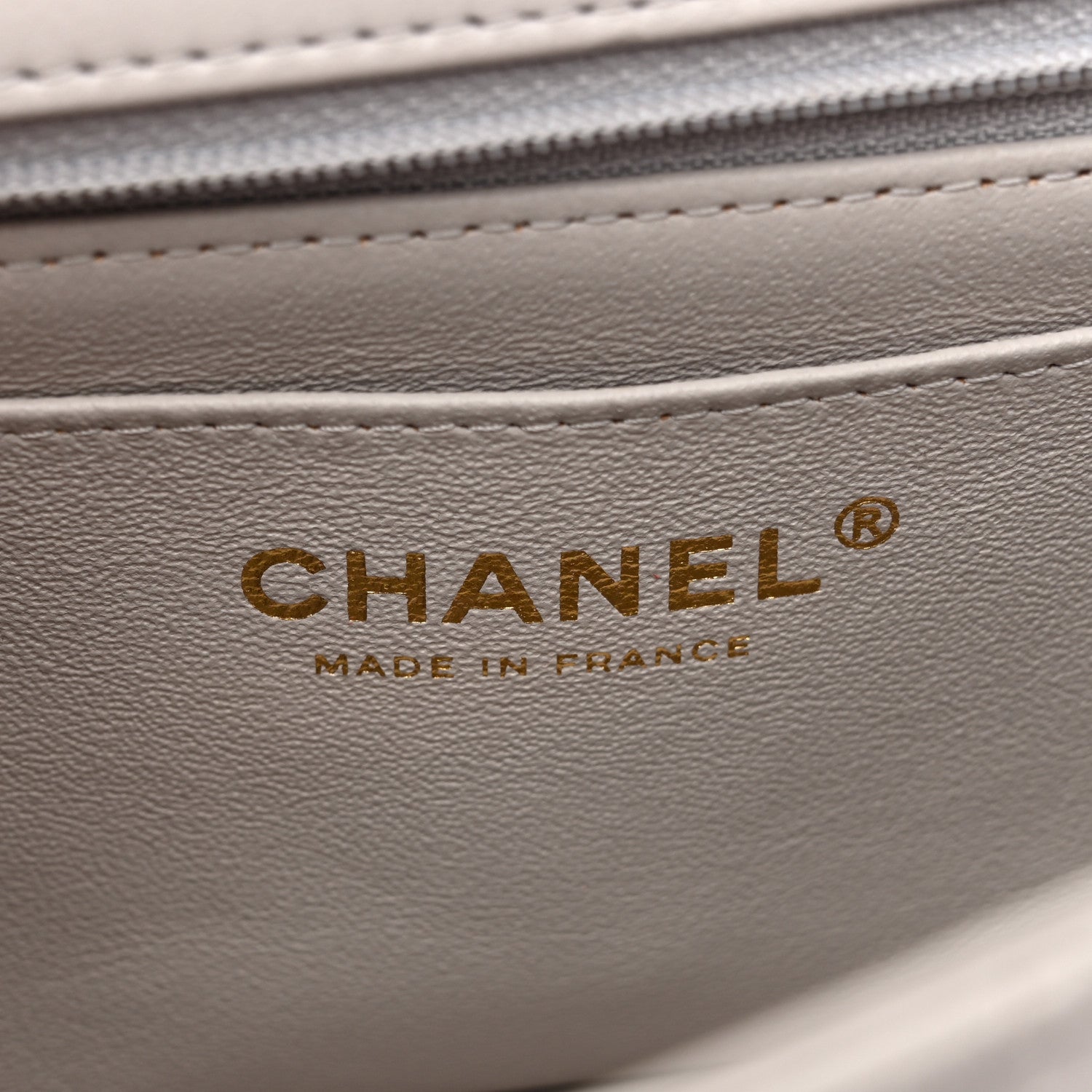 Lambskin Quilted Mini Top Handle Rectangular Flap Grey