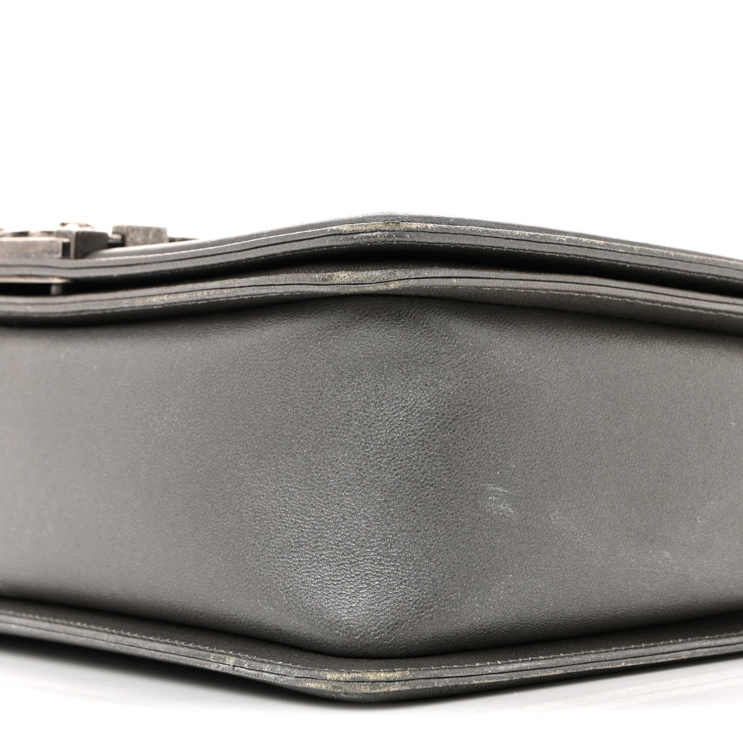 Metallic Lambskin Stingray Quilted Medium Boy Flap Silver