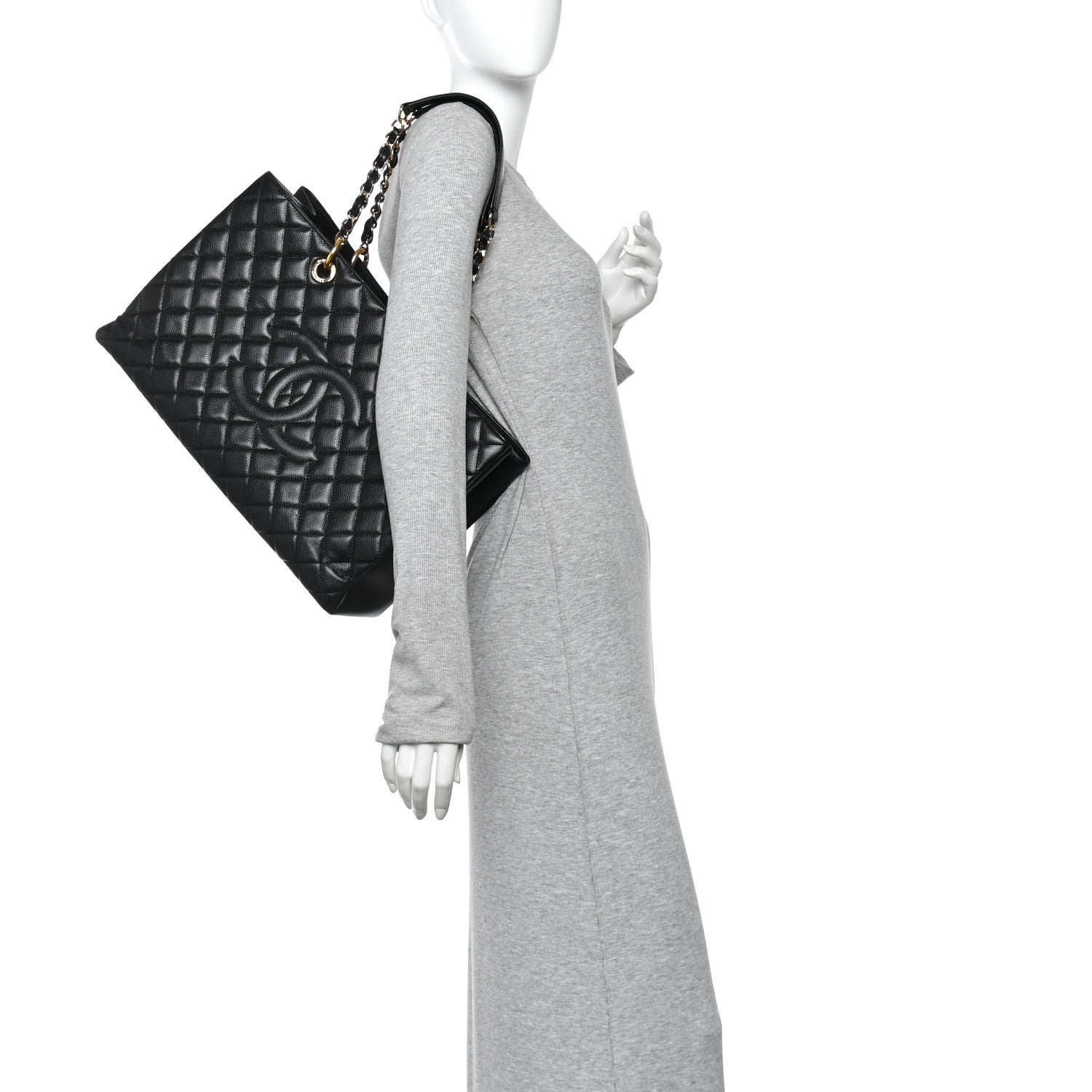 Caviar Quilted XL Grand Shopping Tote GST Black