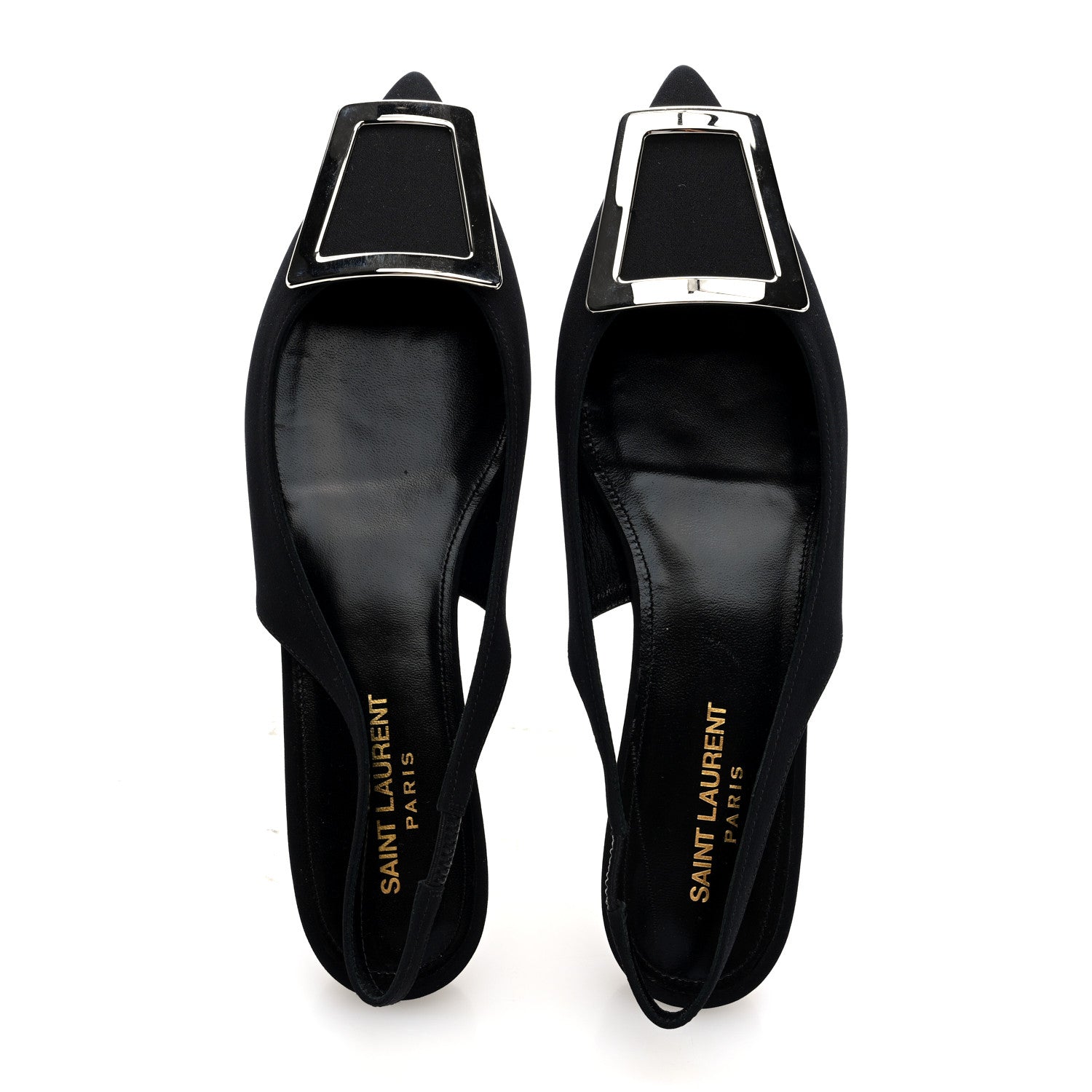Crepe De Chine Vivi 10 Plate Slingback Flats 37.5 Black