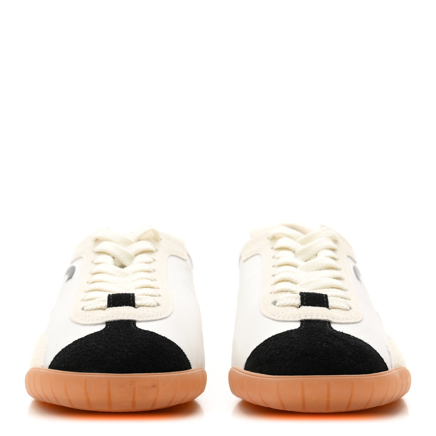 Calfskin Embossed Suede Sneakers 36.5 White Black