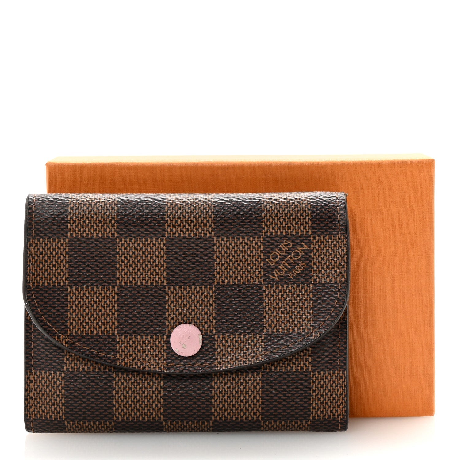 Damier Ebene Rosalie Coin Purse Rose Ballerine