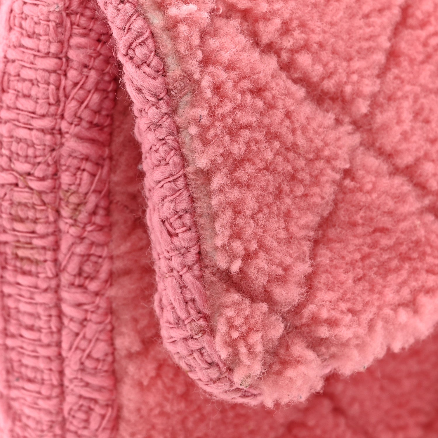 Shearling Tweed Quilted Medium Flap Bag Light Pink