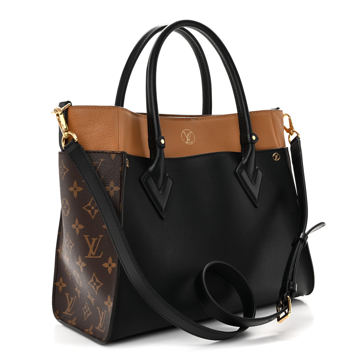 Calfskin Monogram On My Side MM Black