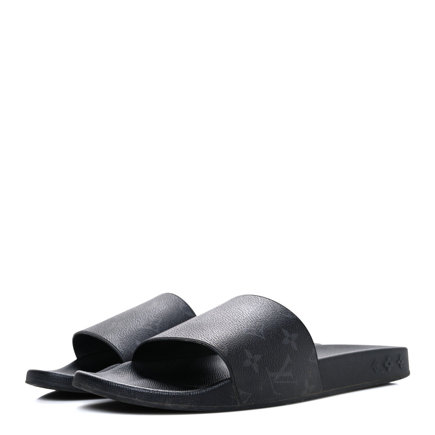 Rubber Monogram Eclipse Mens Waterfront Mules 9 Black