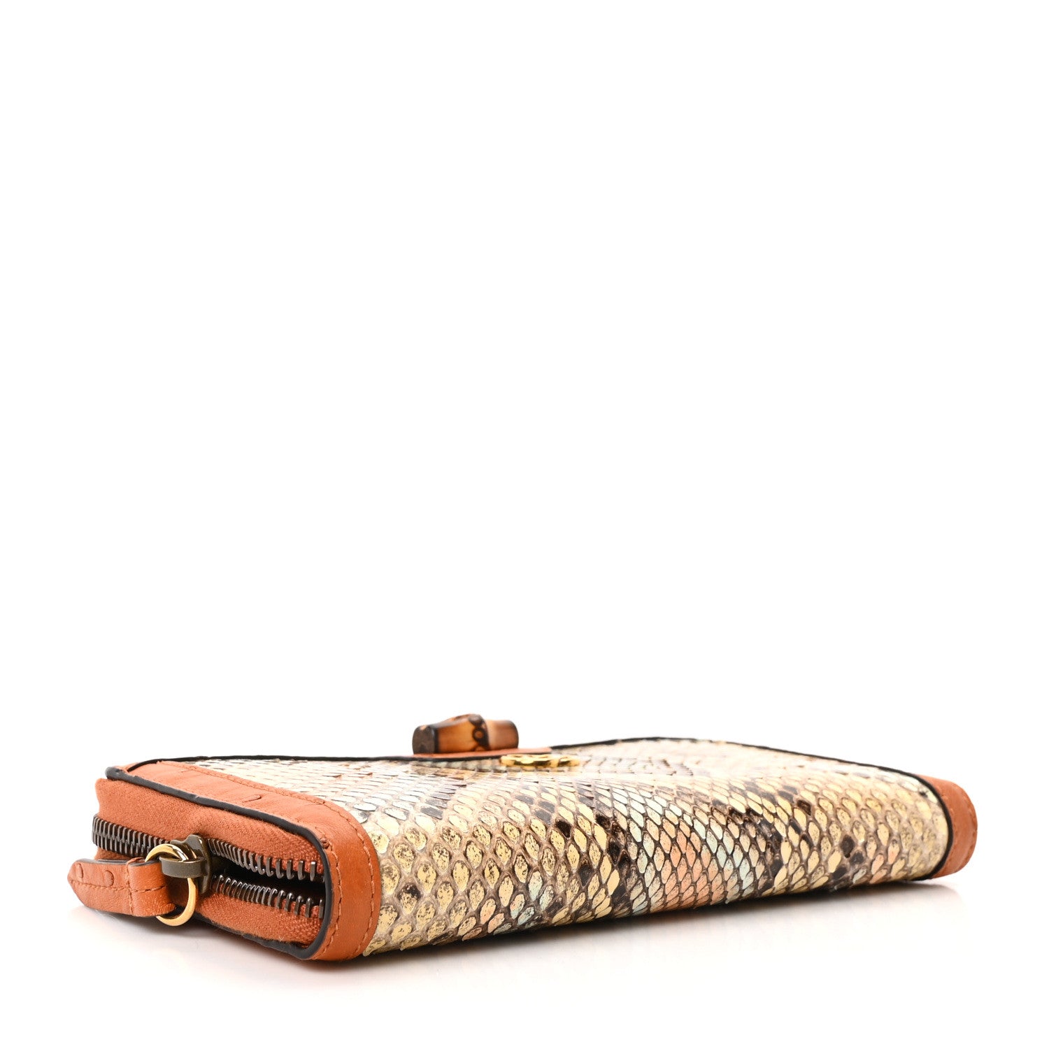 Snakeskin Ostrich Diana Continental Wallet Butter Ivory Paradise Cloud Natural Gold