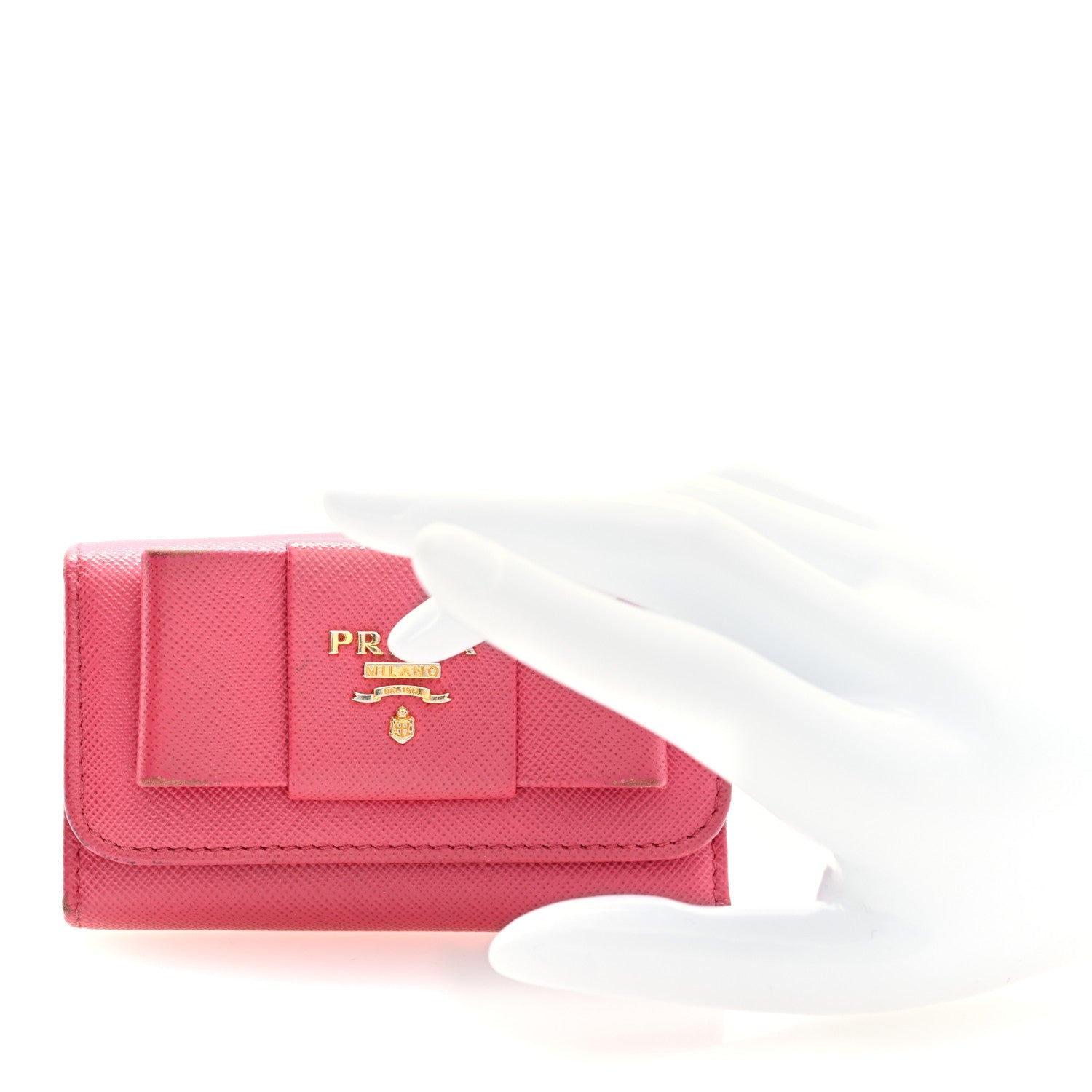 Saffiano Fiocco Bow Metal 6 Key Holder Peonia