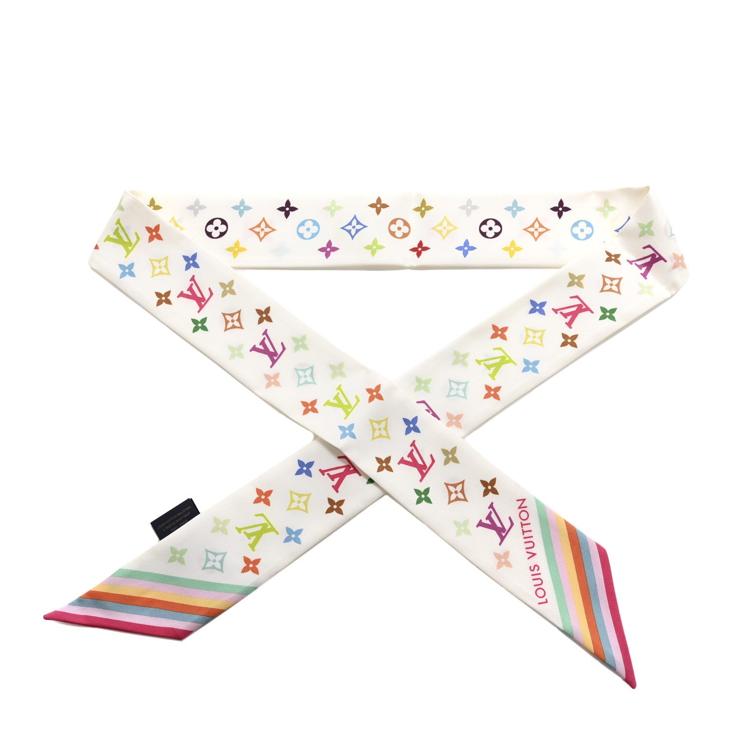 LV X TM Silk Monogram Multicolor BB Bandeau White