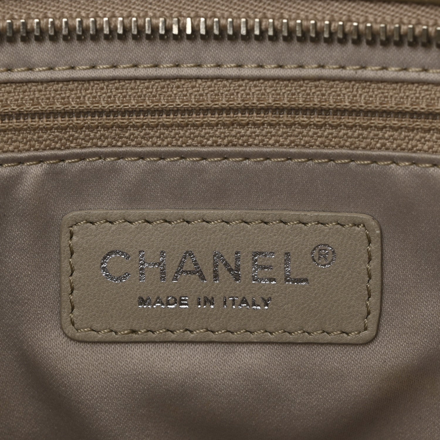 Patent Quilted Accordion Shopping Tote Beige