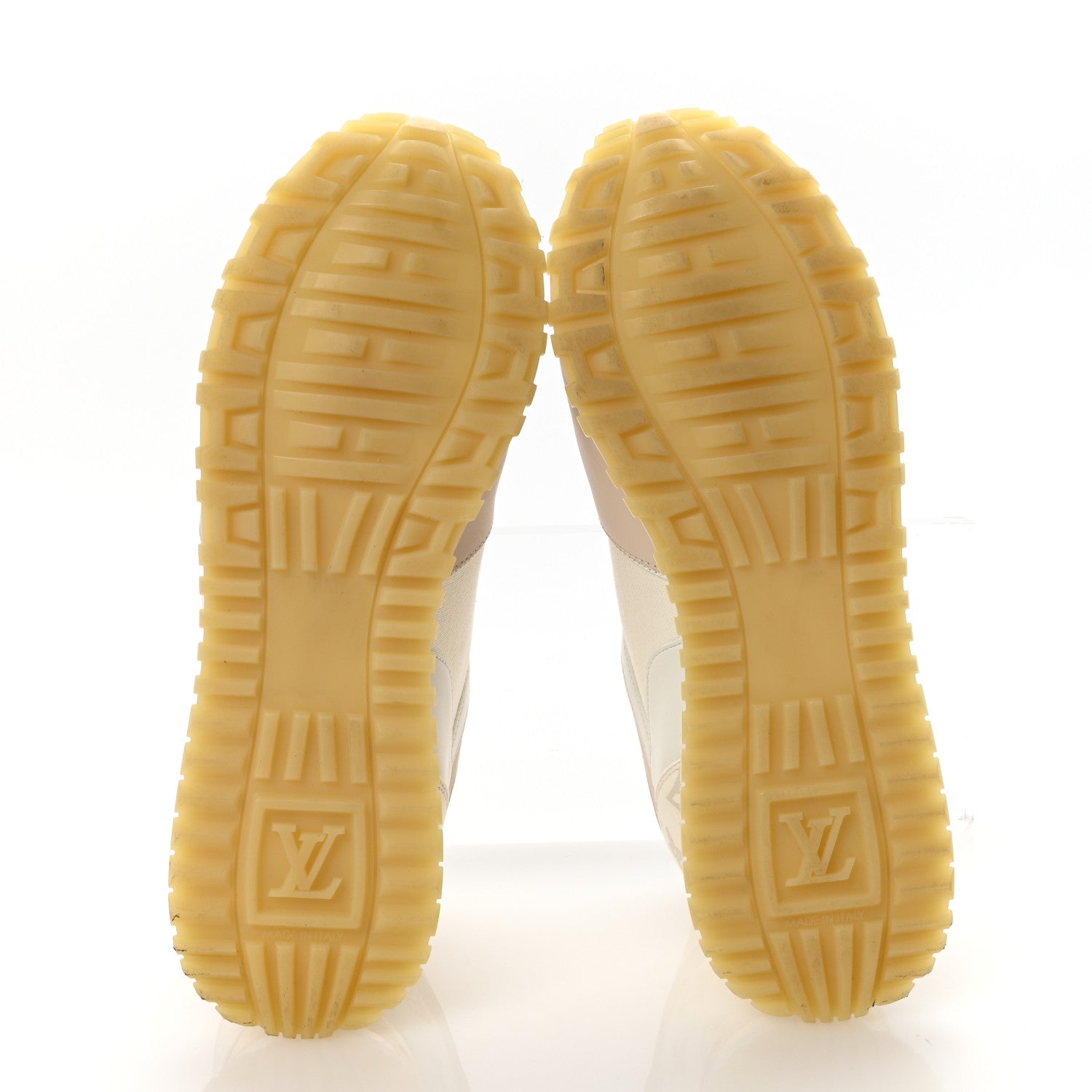 Monogram Calfskin Run Away Sneakers 40.5 Beige Gold