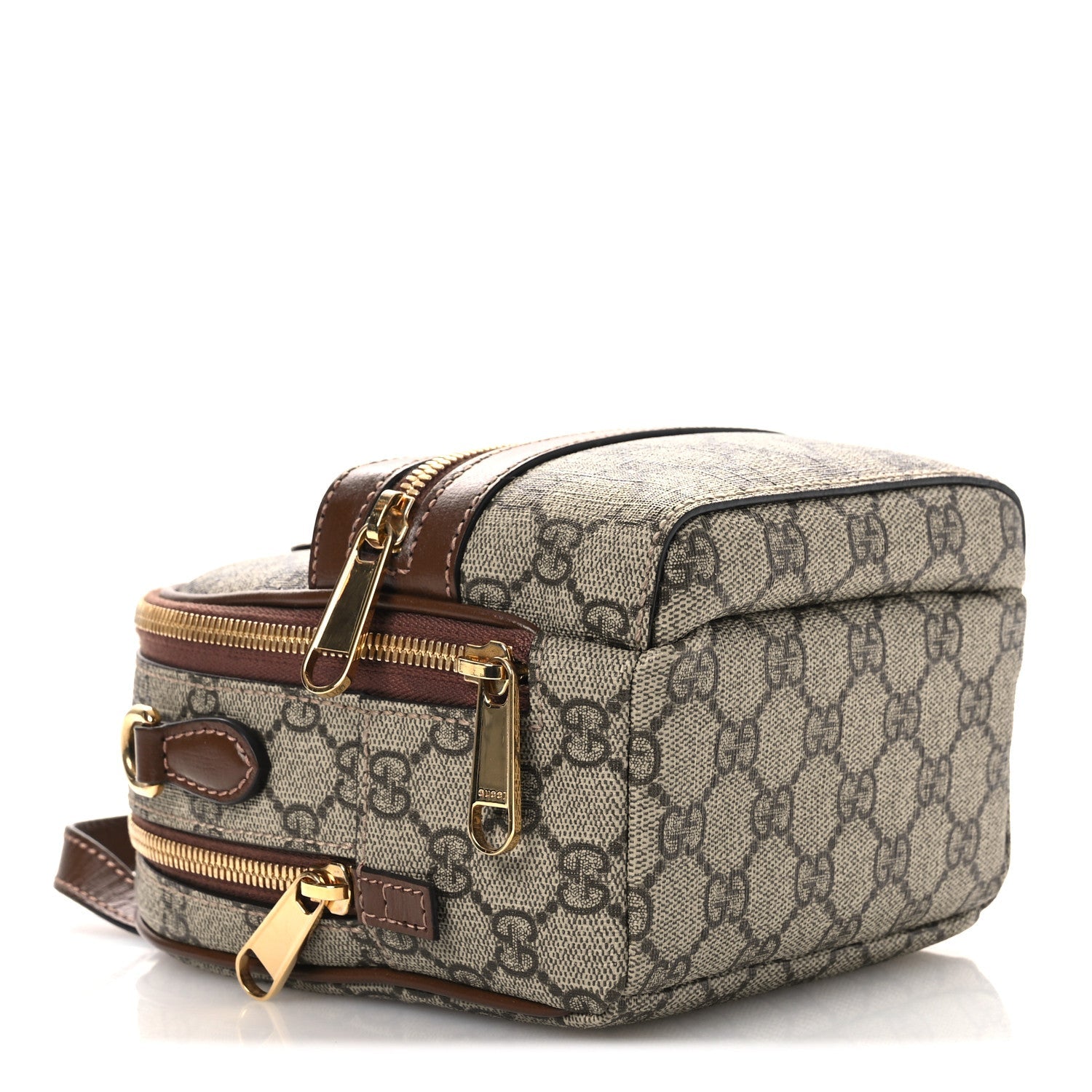 GG Supreme Monogram Azalea Calfskin Retro Interlocking G Multi-Function Bag Beige Ebony Brown Sugar