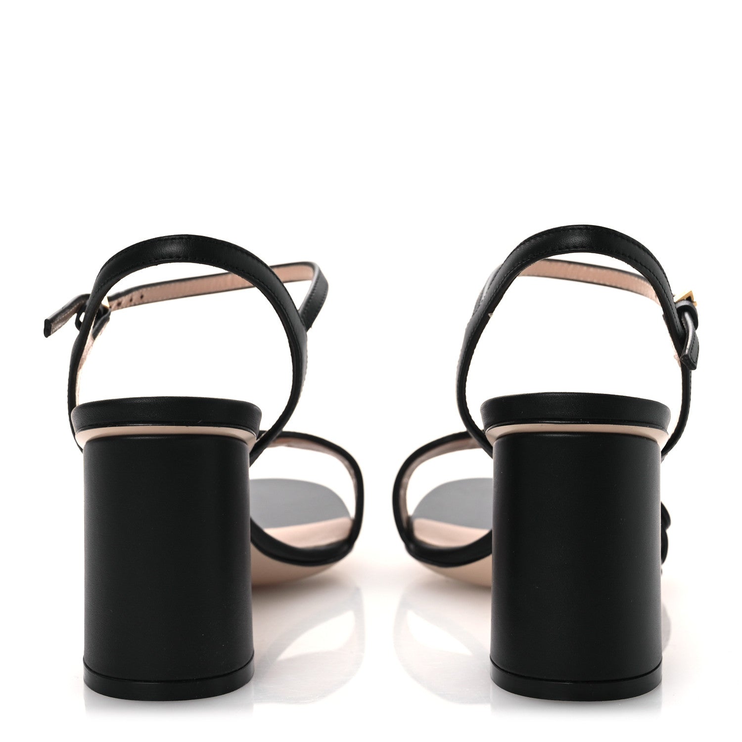 Lifford Calfskin GG Marmont Ankle Wrap 75mm Sandals 36.5 Black