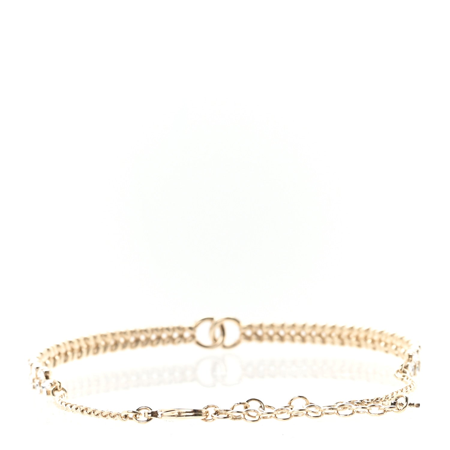 Crystal Sparkling Wheat CC Choker Necklace Gold
