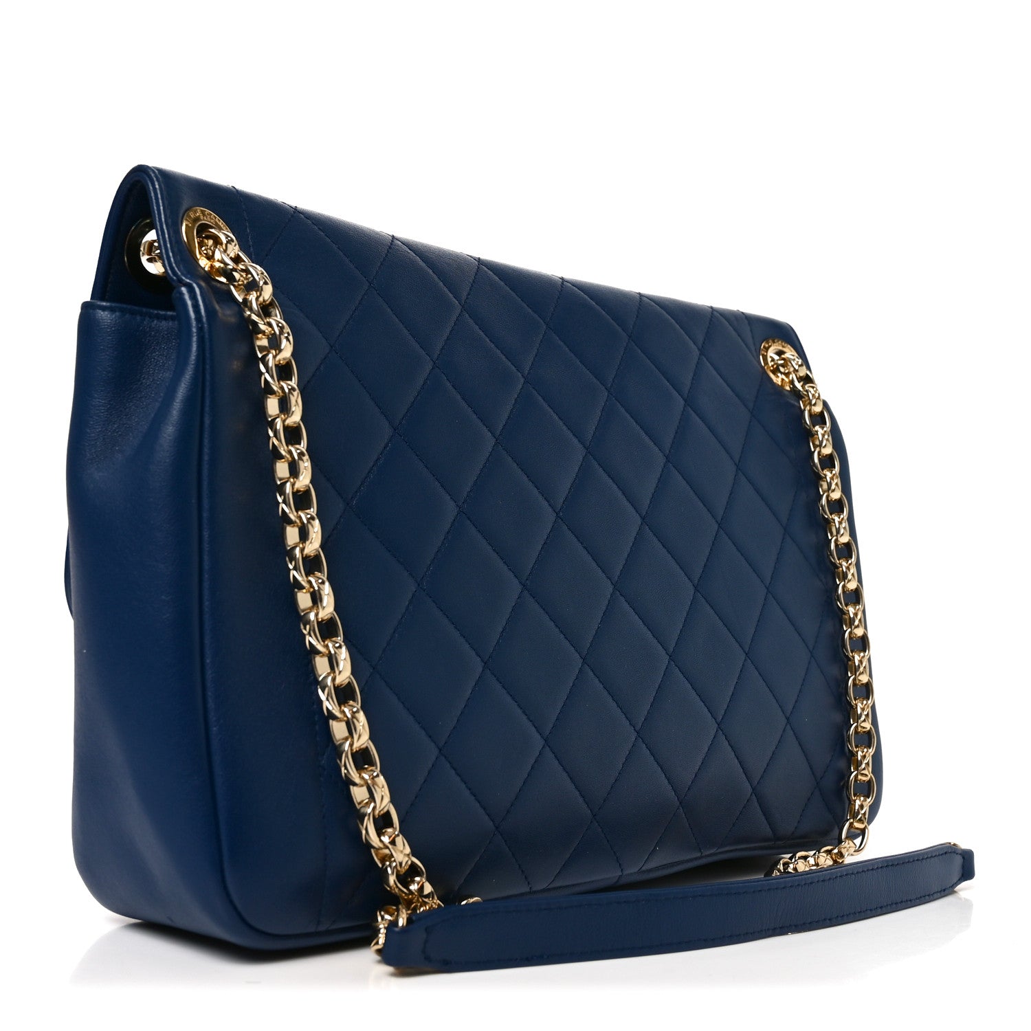 Lambskin Quilted Large Chic With Me Flap Navy